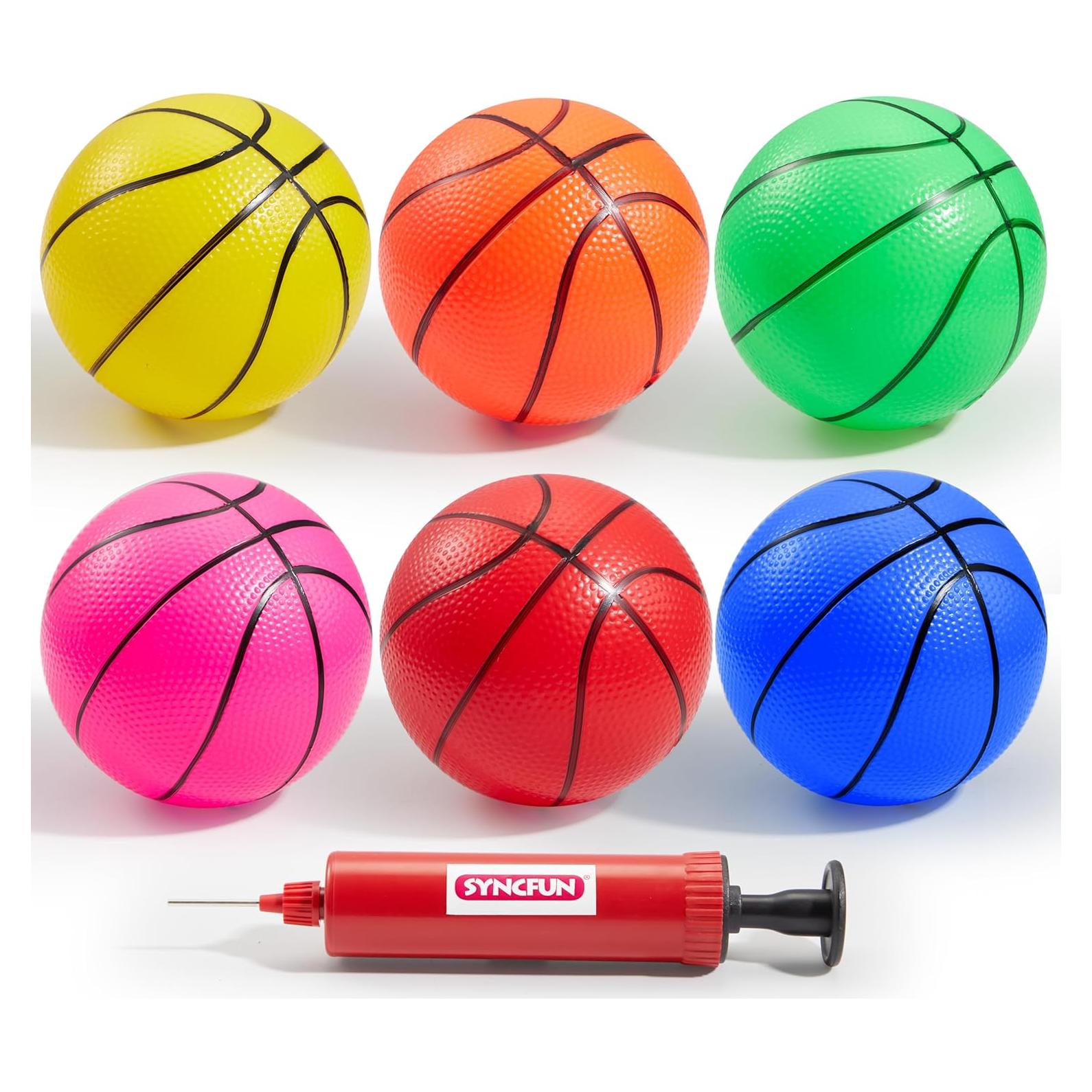 SYNCFUN Mini Balones de Baloncesto 12.7 cm 6 Colores