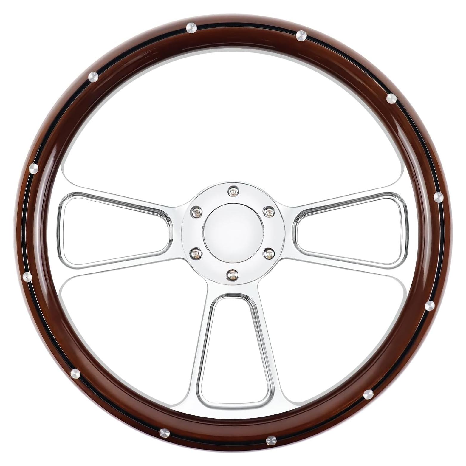 Volante de Carreras QYMOPAY 35.56 cm Universal con Claxon