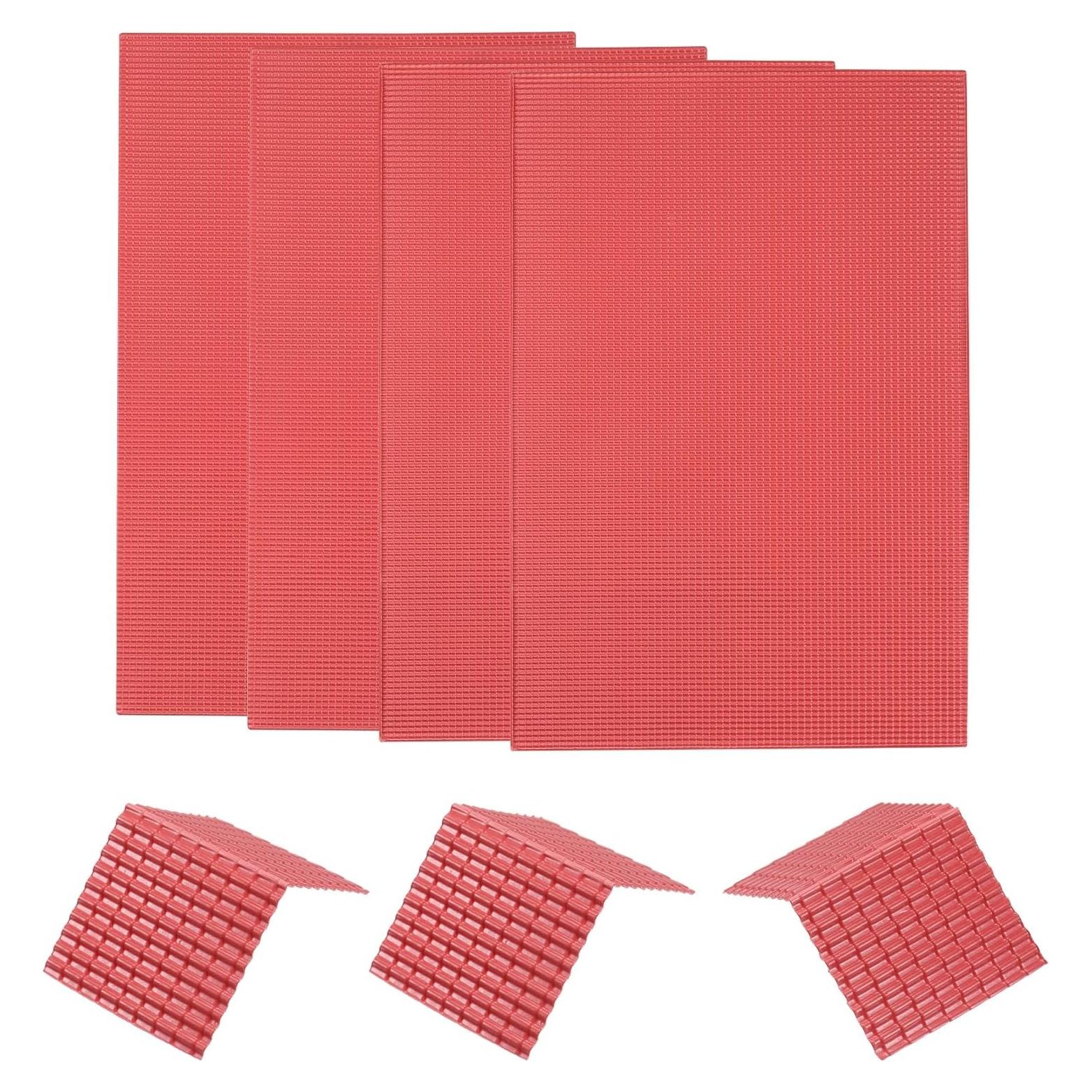 Tejas de Techo Miniatura MECCANIXITY PVC 29.5x19.5cm Rojo Oscuro