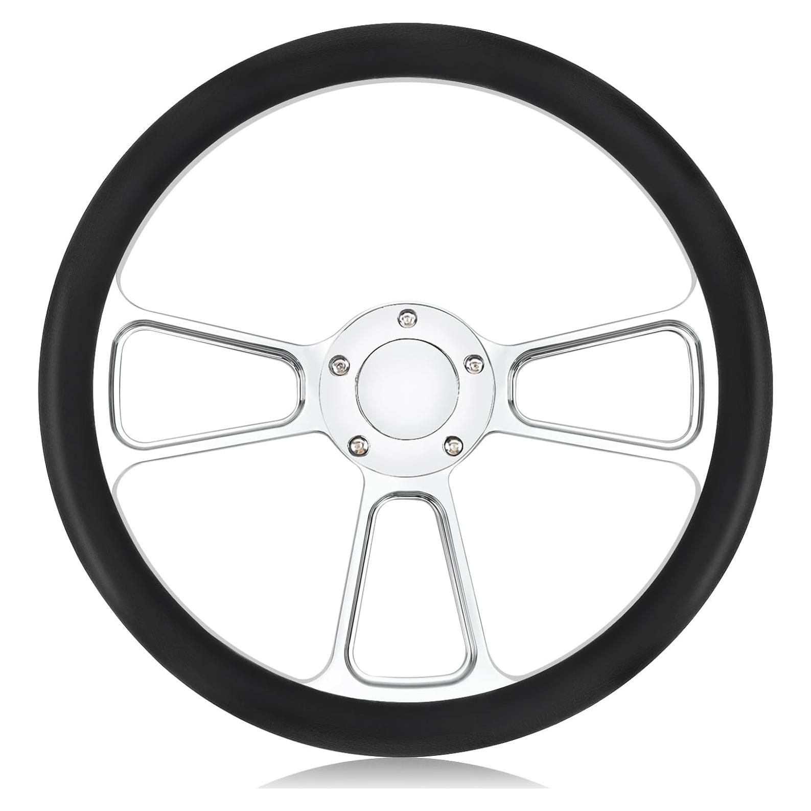 Volante de carreras QYMOPAY 35,56 cm cuero 5 agujeros