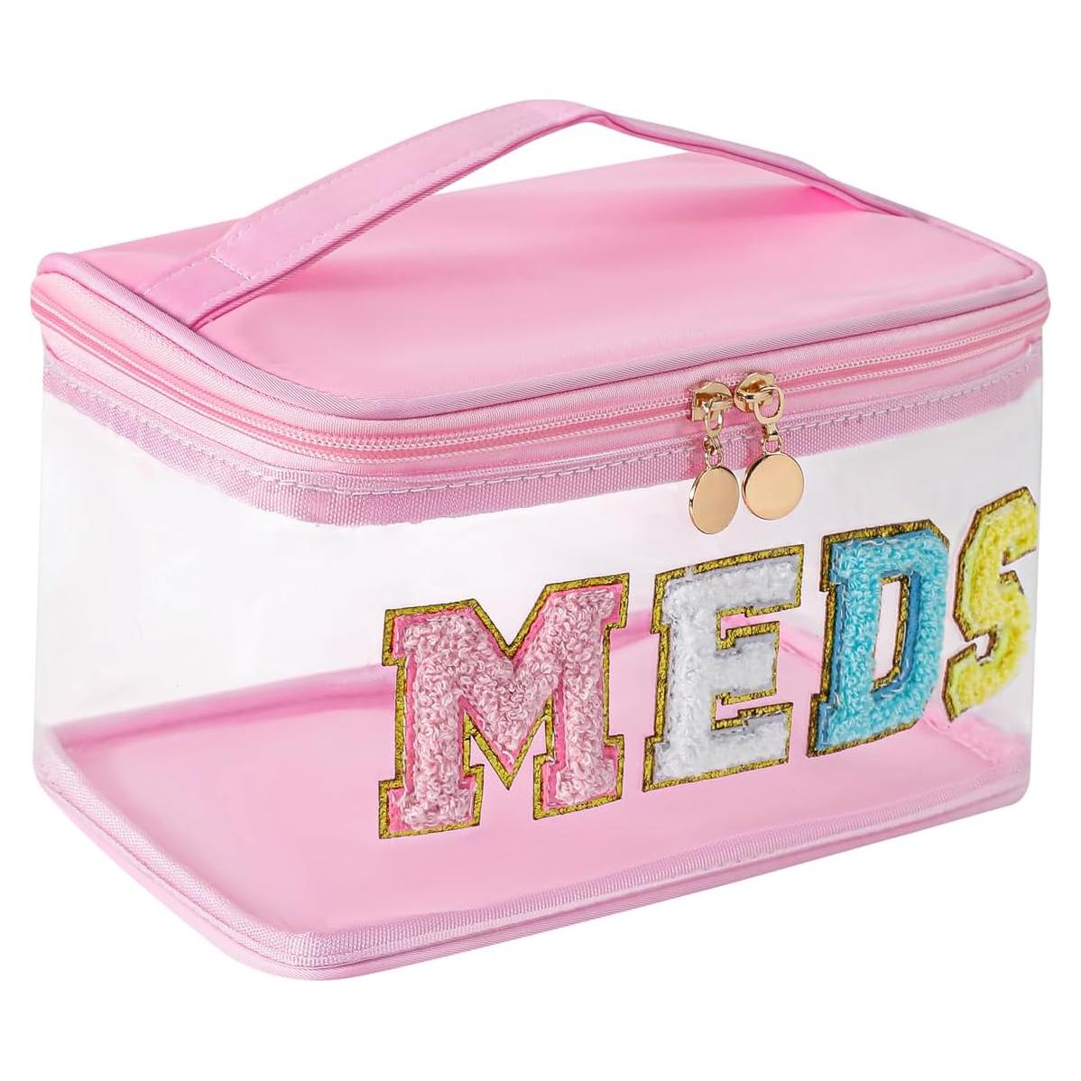 Bolsa de Maquillaje Clear Chenille Rosa Claro 22.86x15.24cm