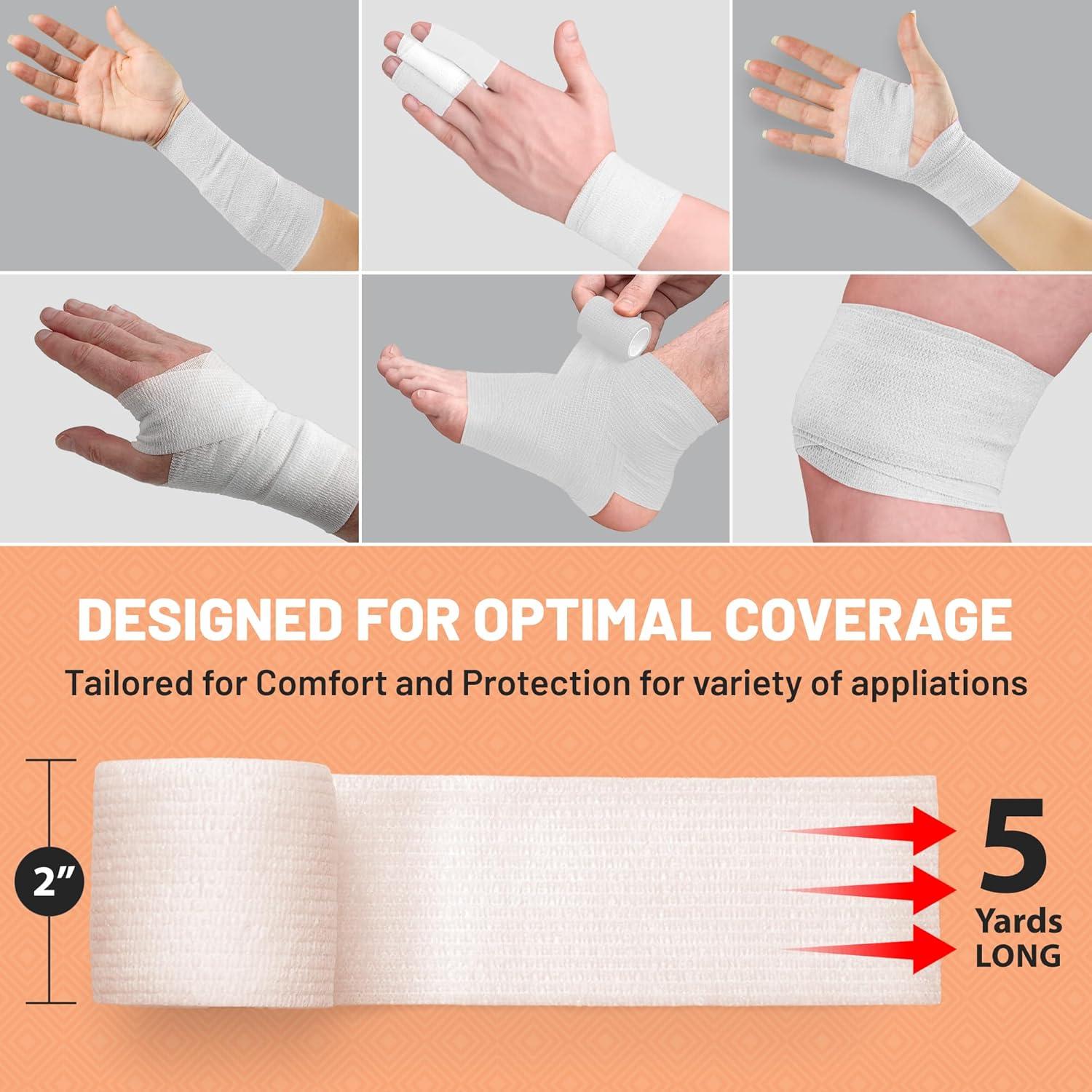 Cinta Cohesiva Autoadherente MEDca - 6 Rollos 5 cm x 4.57 m