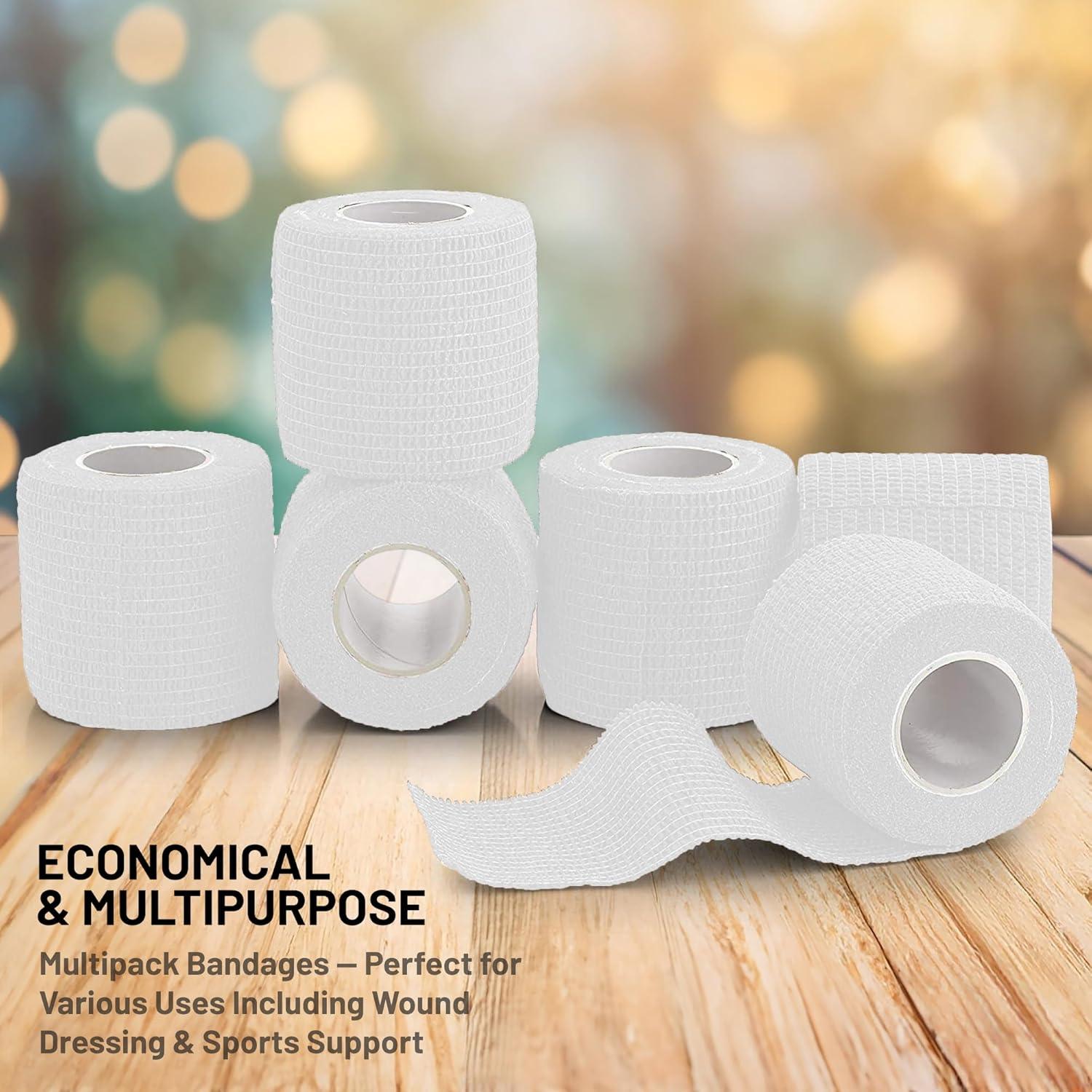 Cinta Cohesiva Autoadherente MEDca - 6 Rollos 5 cm x 4.57 m