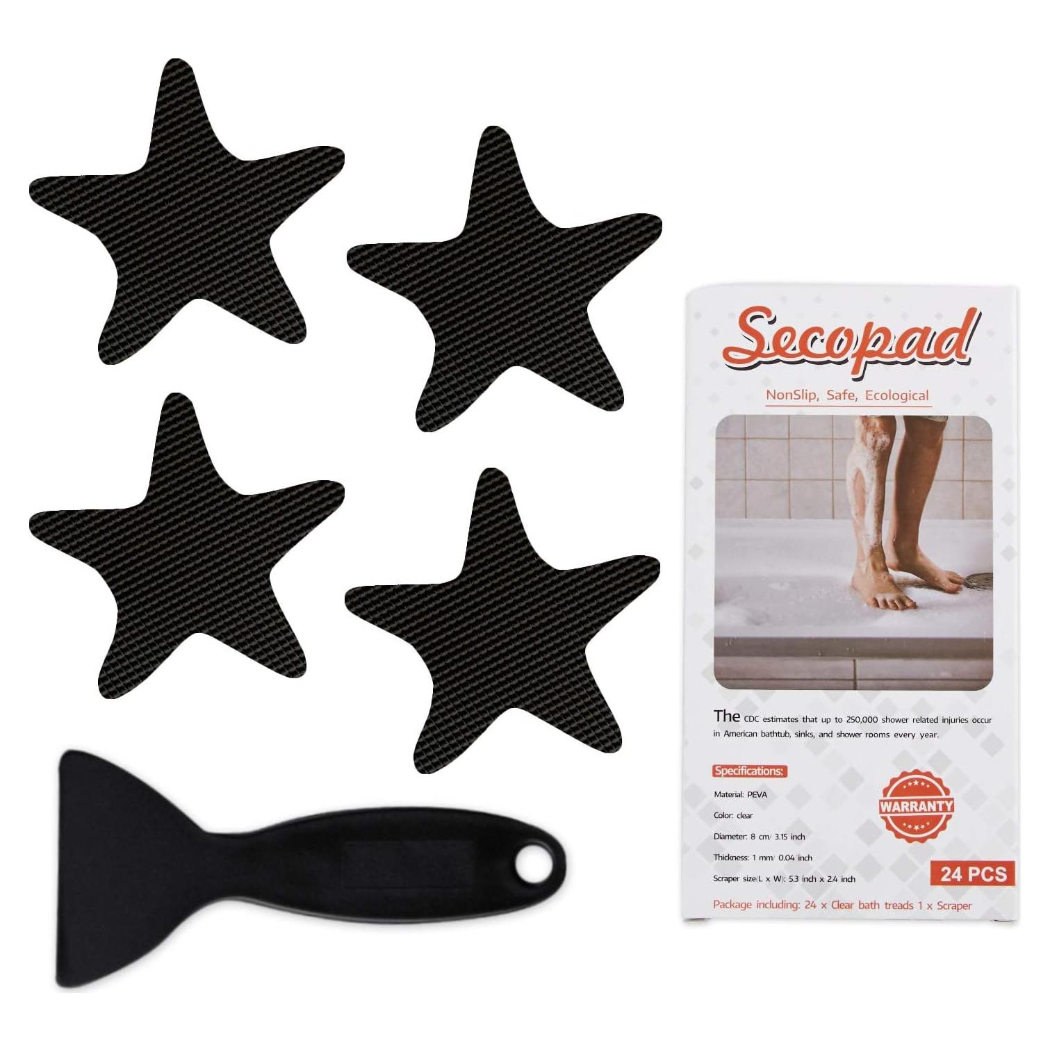 Pegatinas Antideslizantes Secopad para Ducha 24 Piezas Negras