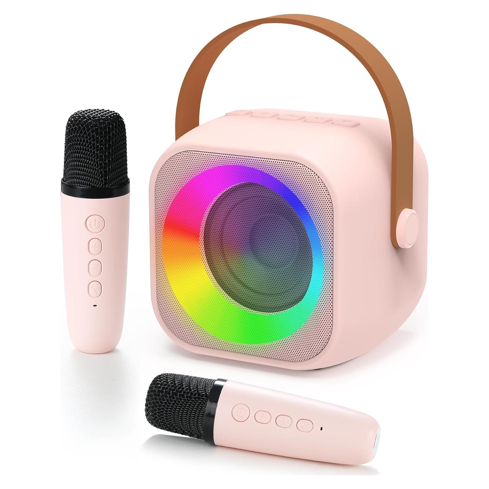 Máquina de Karaoke Rosa 2 Mic para Niños 3 a 12 Años