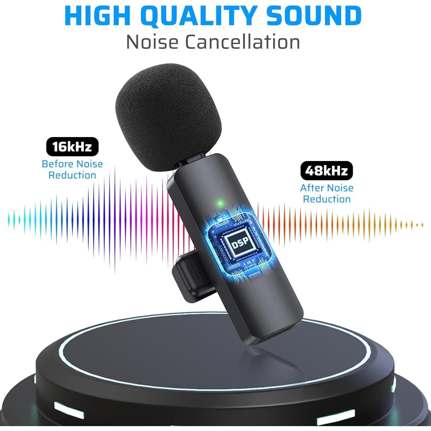 Micrófono Lavalier Inalámbrico Doble Pufeng para iPhone/iPad