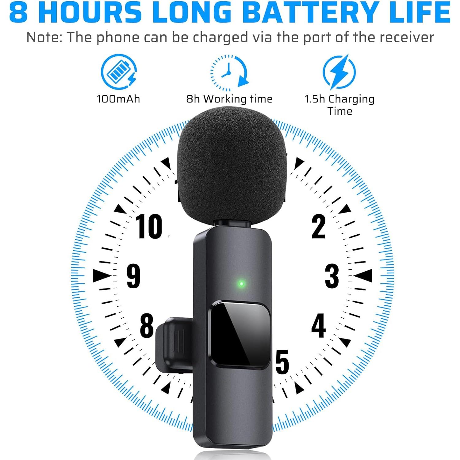 Micrófono Lavalier Inalámbrico Doble Pufeng para iPhone/iPad