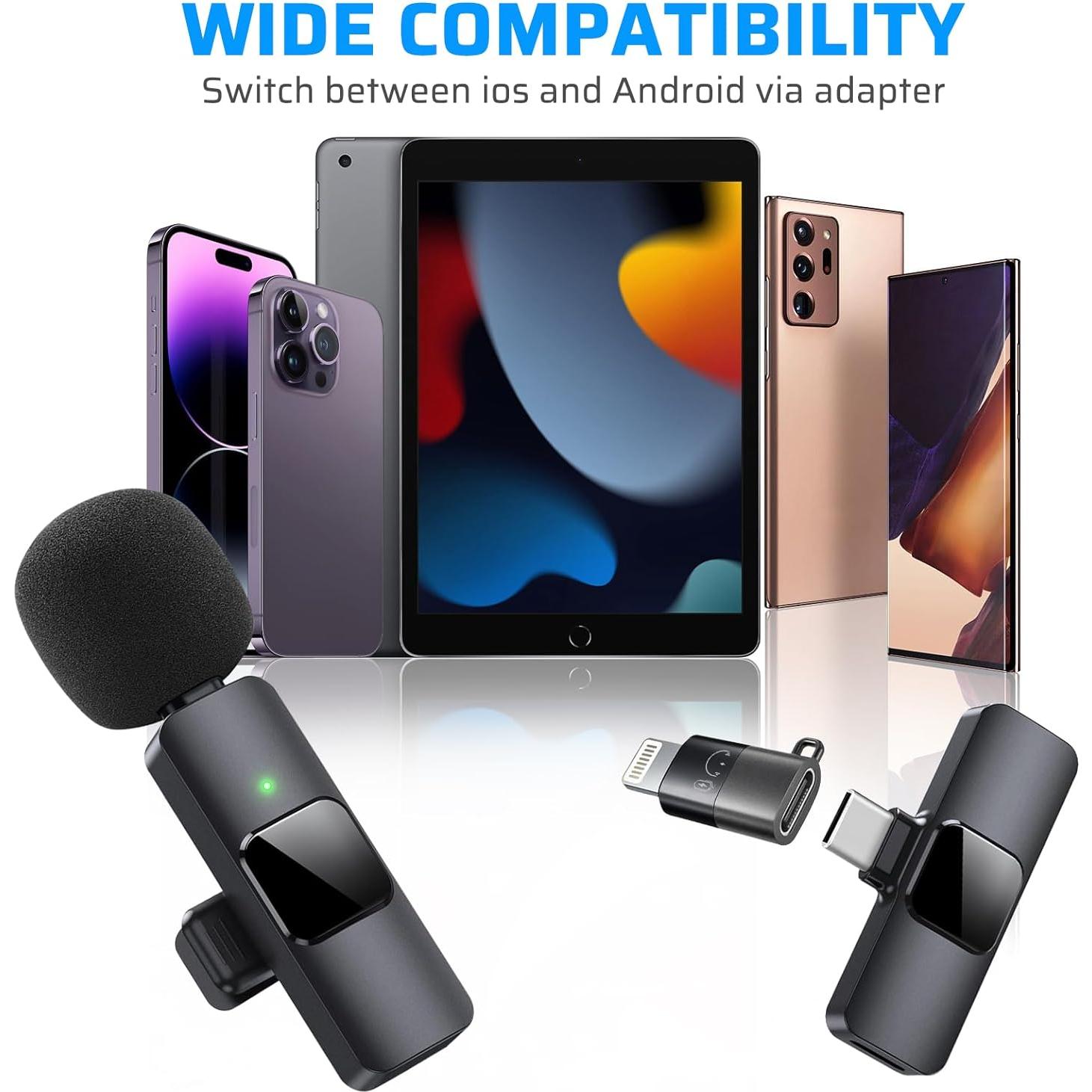 Micrófono Lavalier Inalámbrico Doble Pufeng para iPhone/iPad