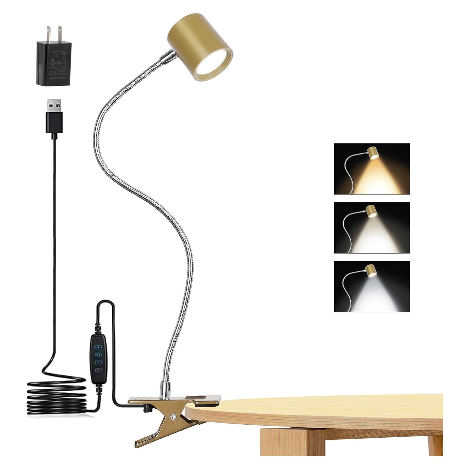 Luz de lectura con clip BEST WORLD LED 3 modos 10 niveles brillo