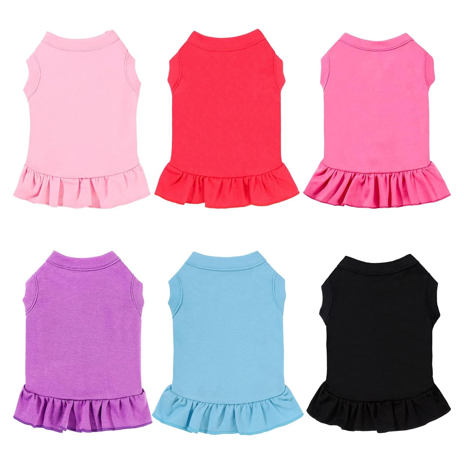 Vestidos para Perros Weewooday 6 Piezas Verano L