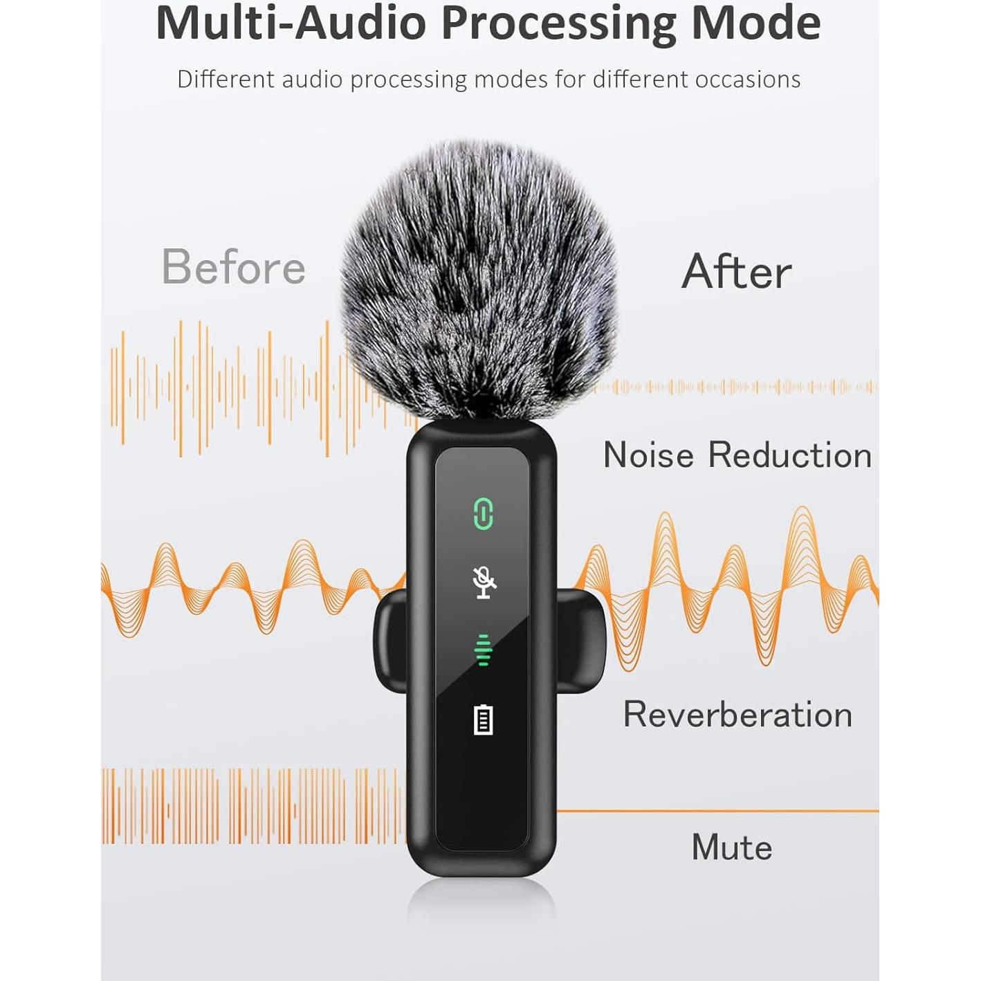 Micrófono Lavalier Inalámbrico BILIWAL USB-C para iPhone 16