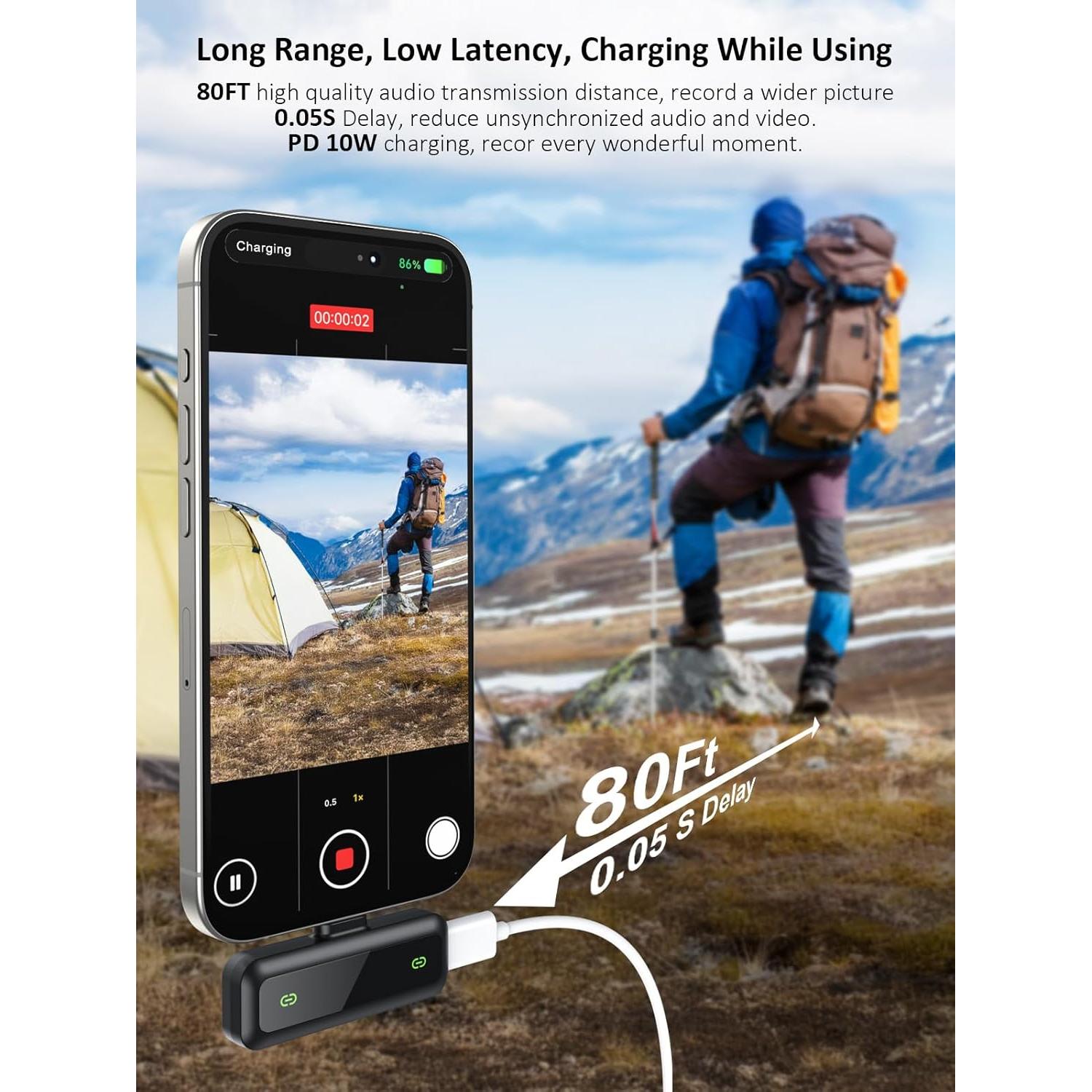 Micrófono Lavalier Inalámbrico BILIWAL USB-C para iPhone 16