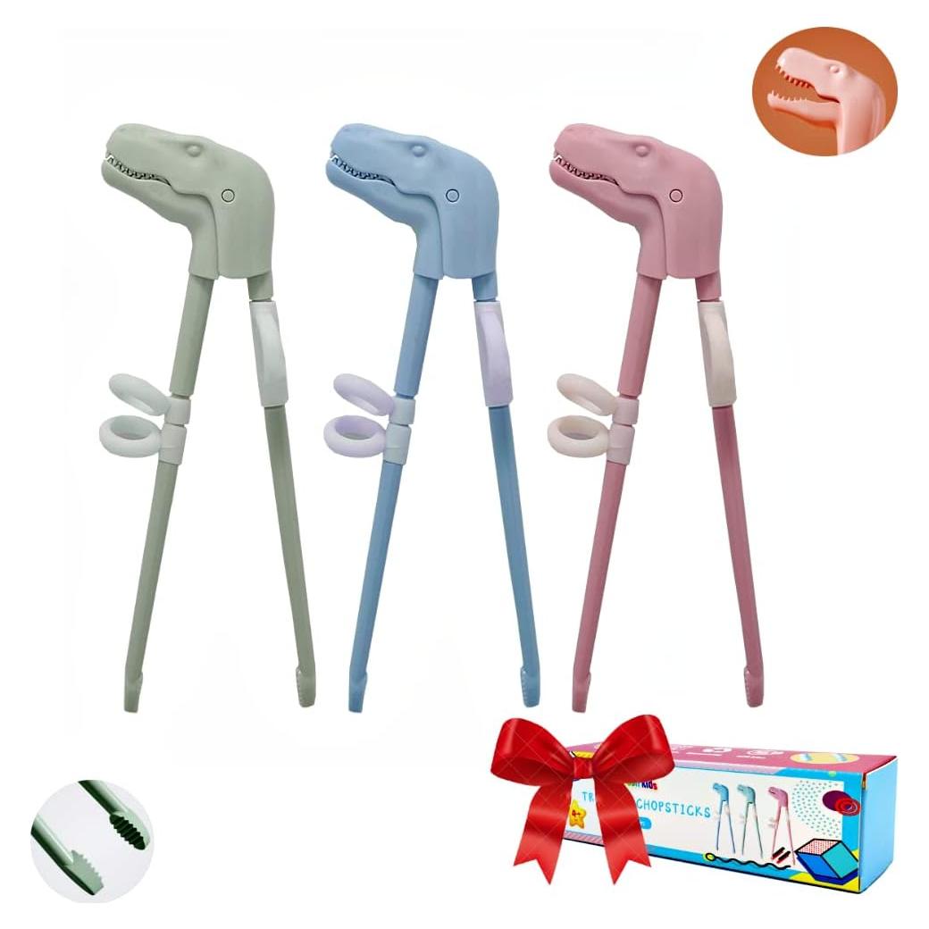 Palillos de Entrenamiento Jawbush para Niños - 3 Pares Dinosaurio