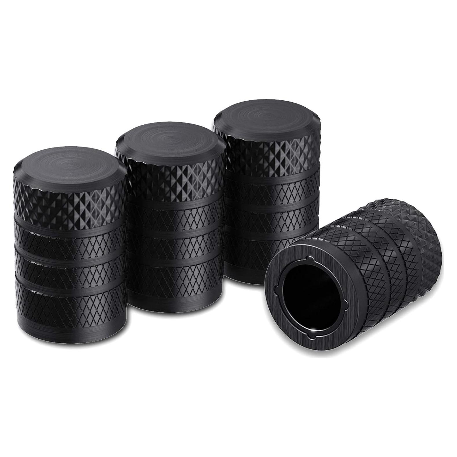 Tapones de Válvula CKAuto de Aluminio Anodizado, 4 Pcs, Negro