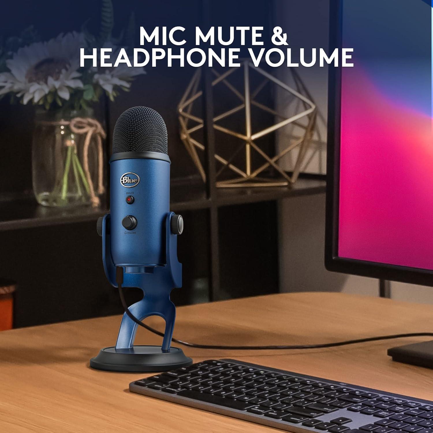 Micrófono USB Logitech Blue Yeti 4 Patrones Polares - Azul