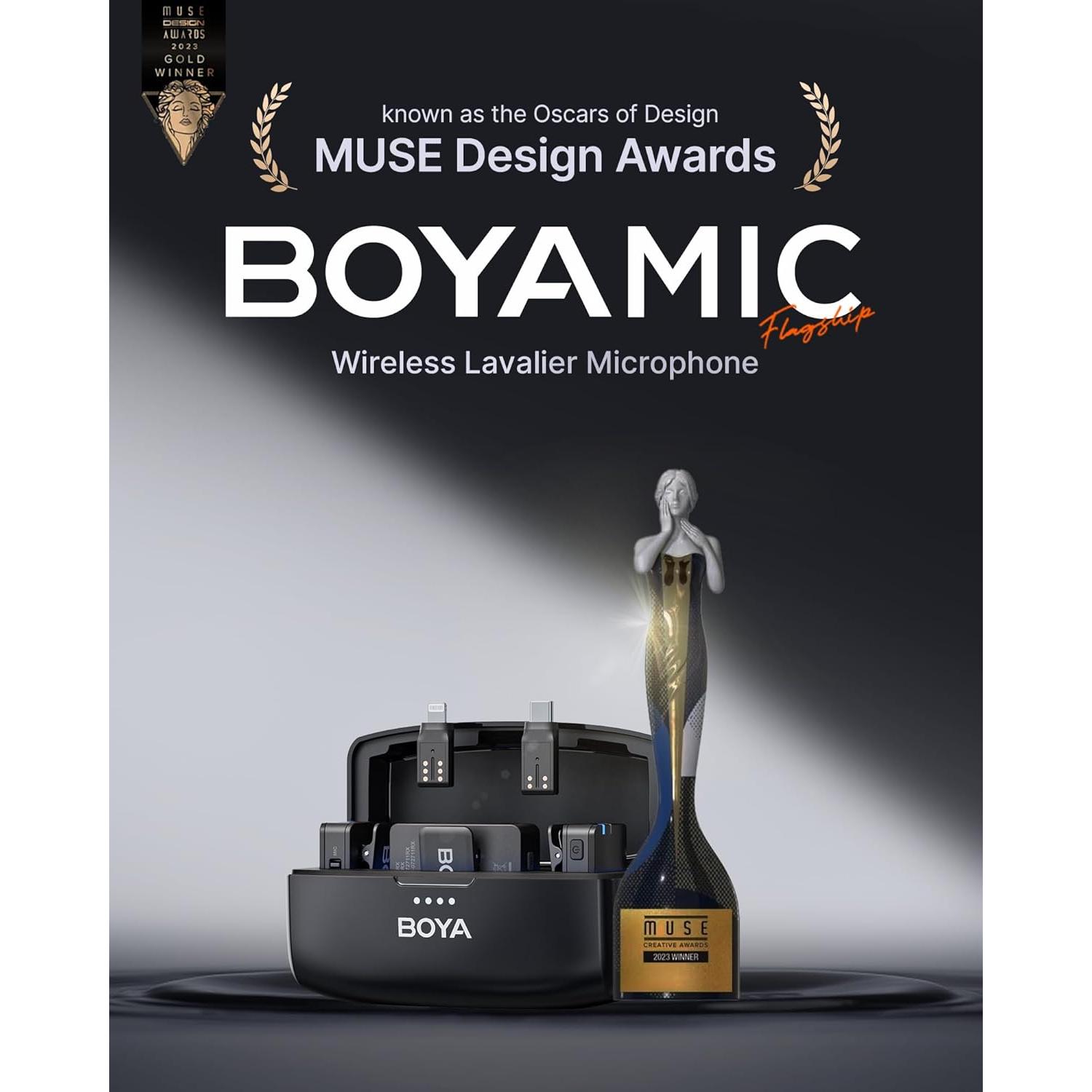 Micrófono Lavalier Inalámbrico BOYAMIC 300m 10h Batería