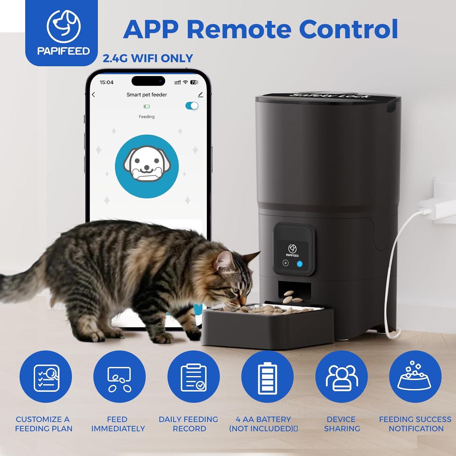Comedero Automático PAPIFEED 6L WiFi Control APP Gatos