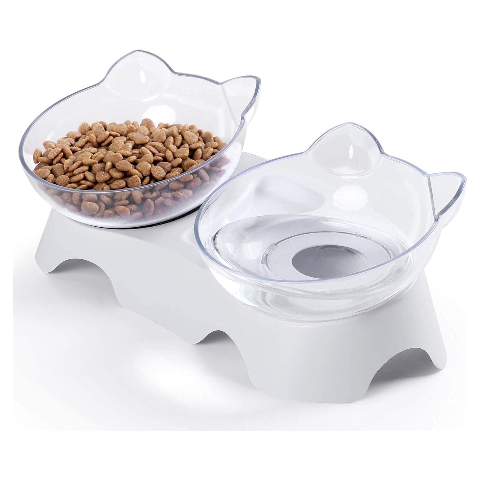 MILIFUN Cuencos Elevados para Gatos Antivómito 27.9x14.3cm