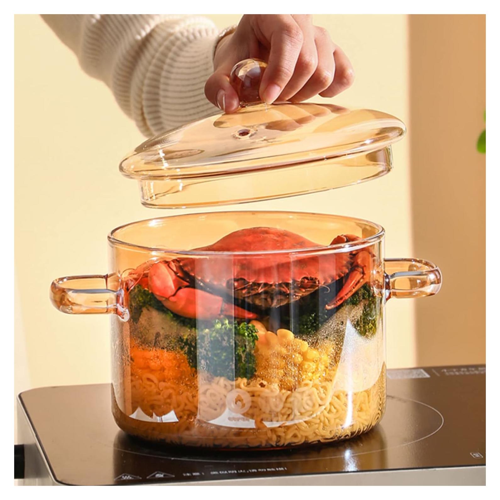 Olla de Vidrio Borosilicato Vaguelly 1500ml con Tapa