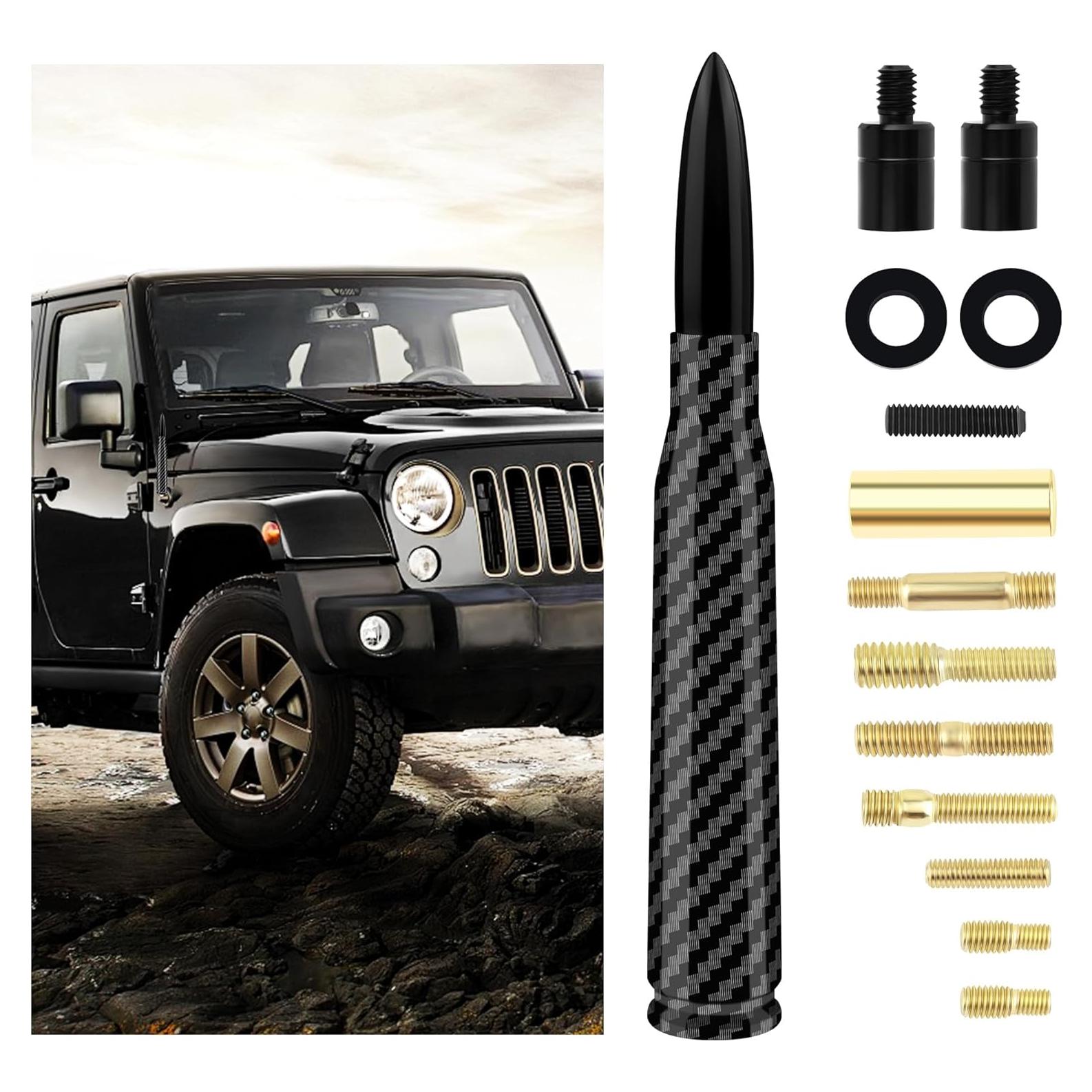 Antena de Bala Turcee para Coche Fibra de Carbono Negra