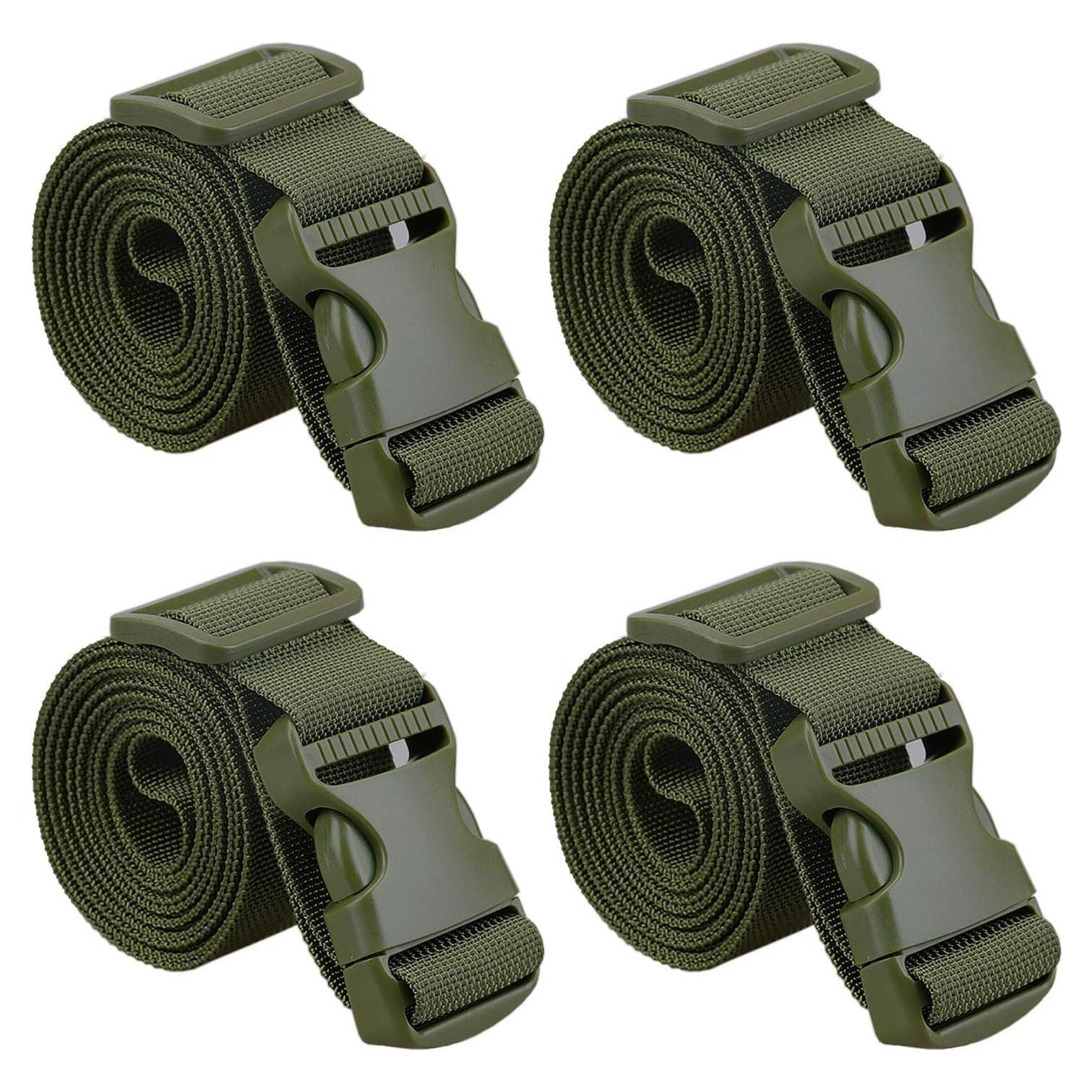 Correas de Equipaje MAGARROW 4 Unidades Verde Militar 3.81 cm