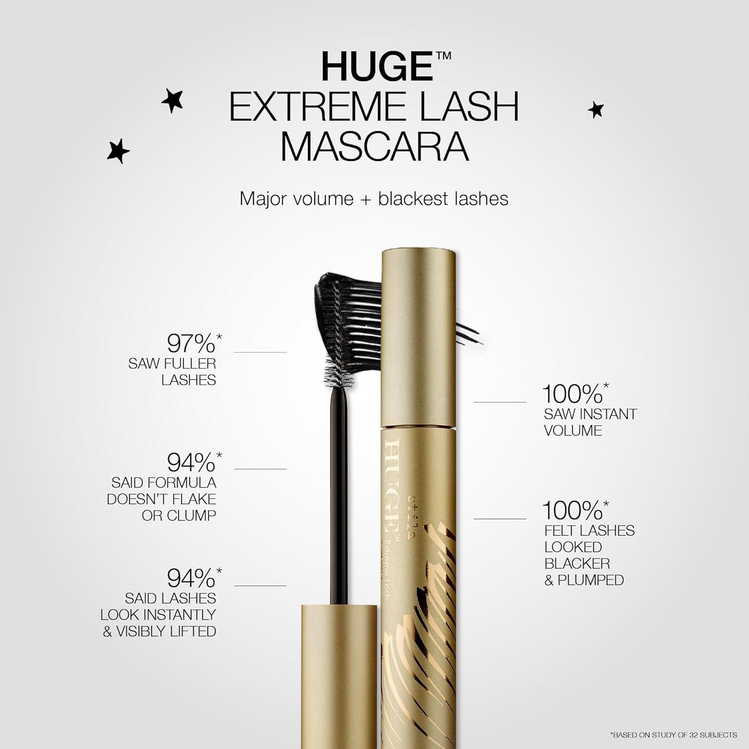 Máscara de Pestañas Stila HUGE Extreme 13 ml Negro Intenso