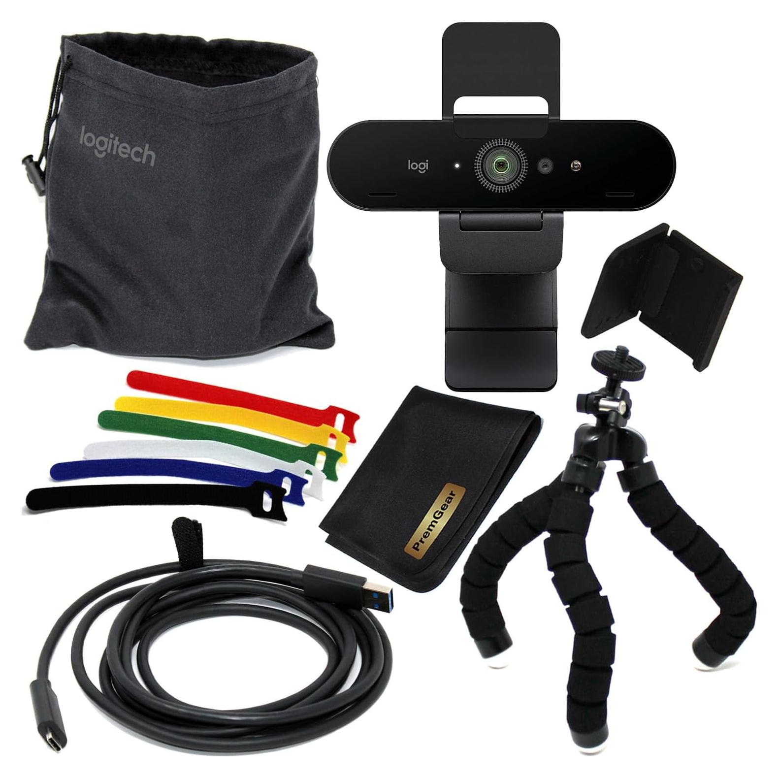 Webcam Logitech Brio Ultra 4K HD con Micrófono y Accesorios