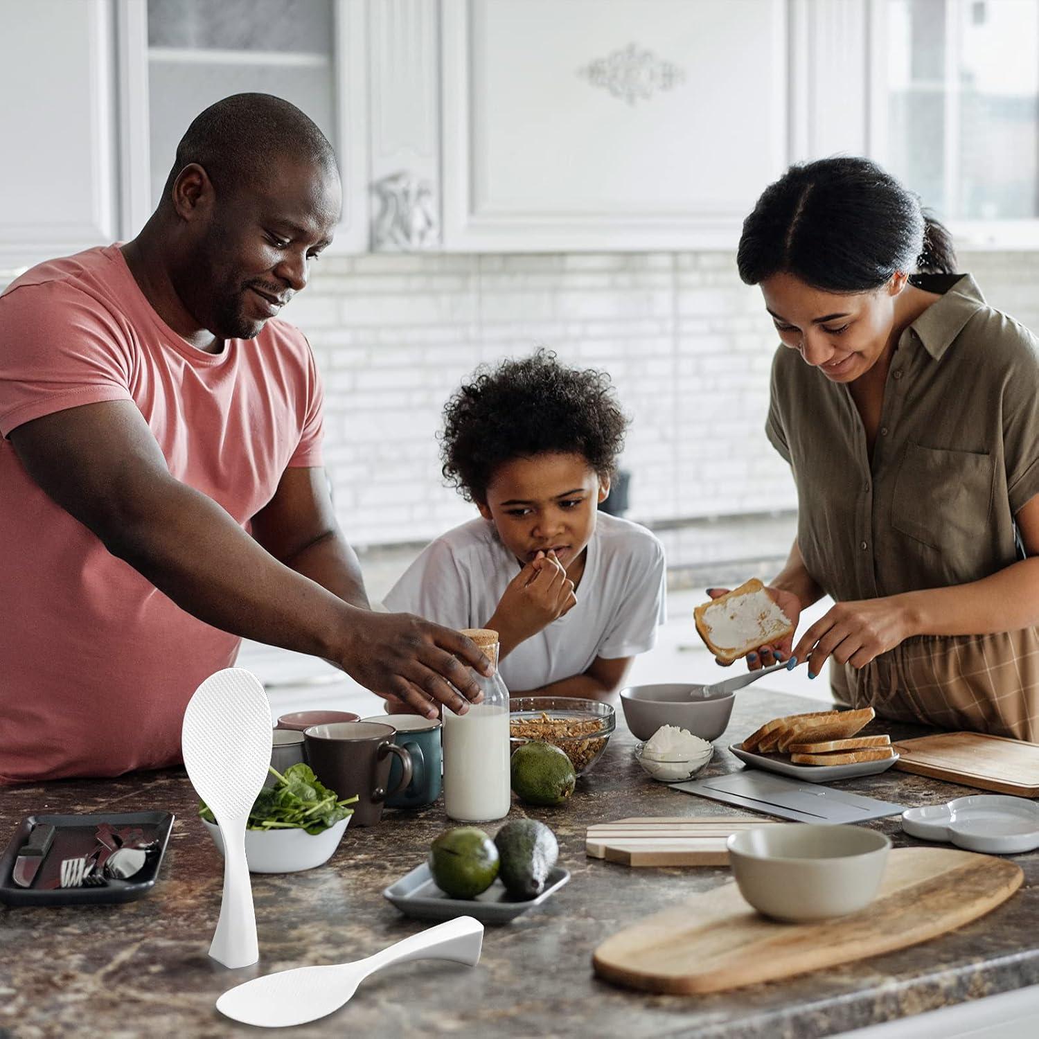 Cucharón de Arroz Antiadherente FireKylin - 2 Piezas Plástico Blanco