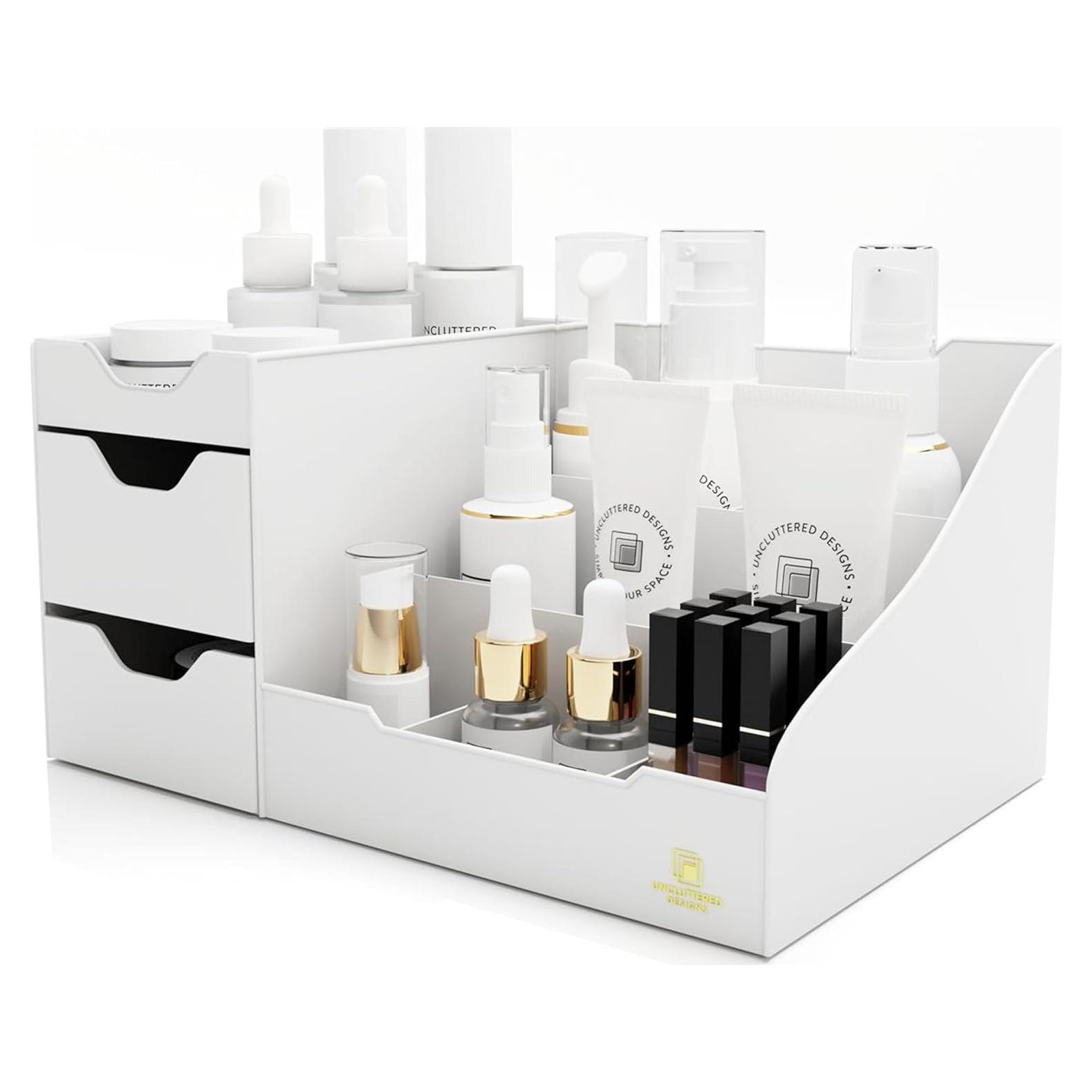 Organizador de Maquillaje Grande Uncluttered Designs Blanco