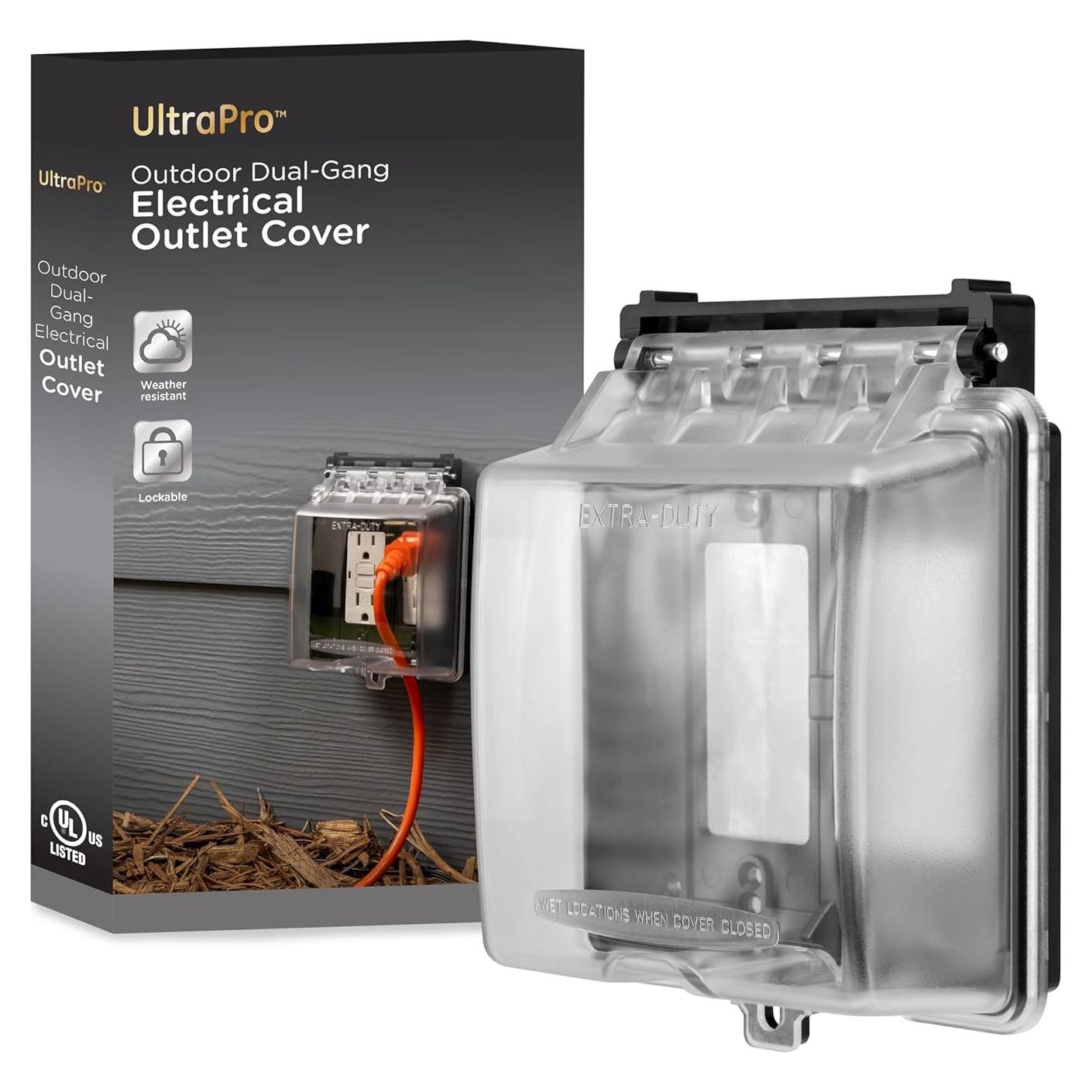 Cubierta de Enchufe Eléctrico Exterior UltraPro Doble Gang