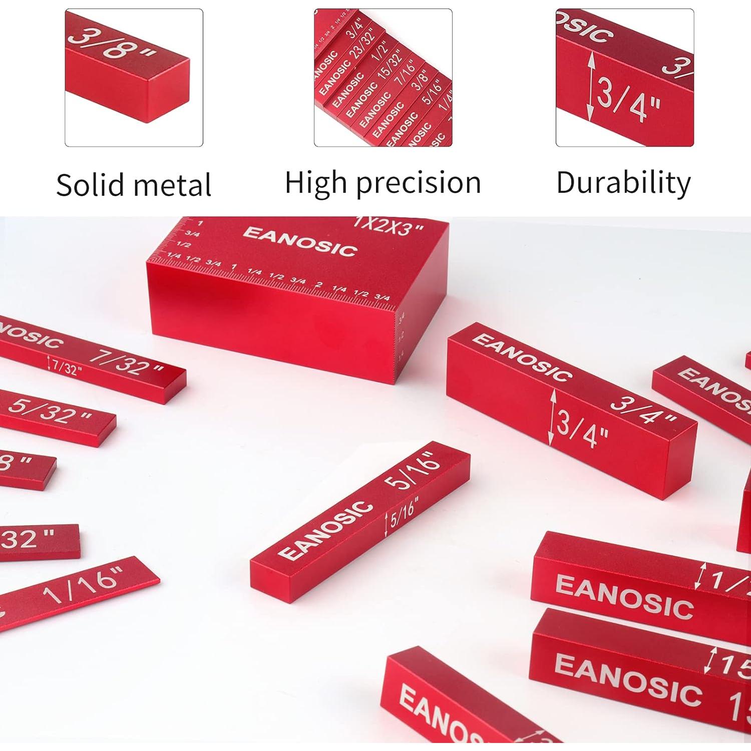 Juego de Bloques de Configuración EANOSIC 15 Piezas Aluminio