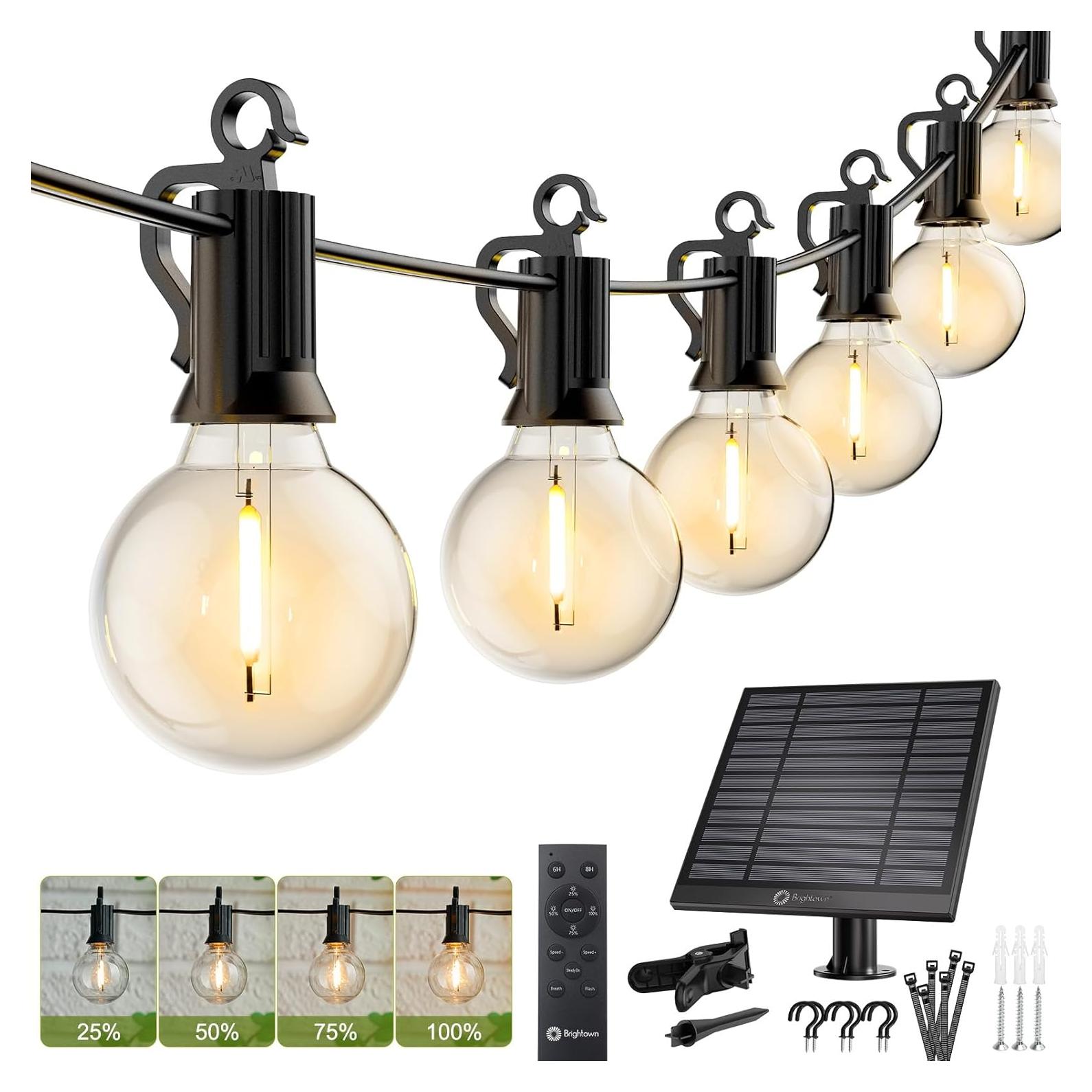 Brightown 17.68m Luces de Cadena Solares con Control Remoto