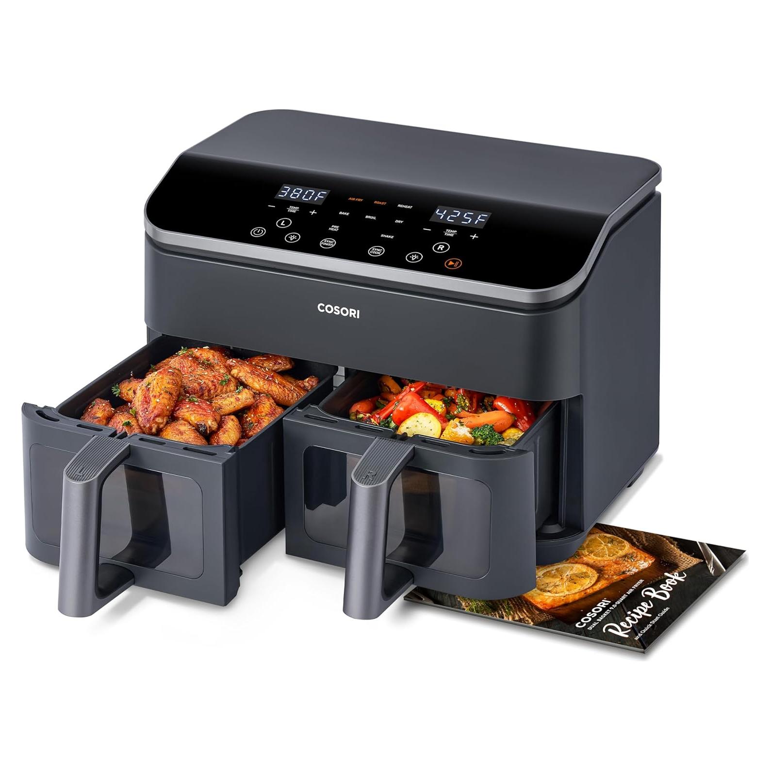 Freidora de Aire Doble COSORI 9Qt 10 en 1 Apta para Lavavajillas