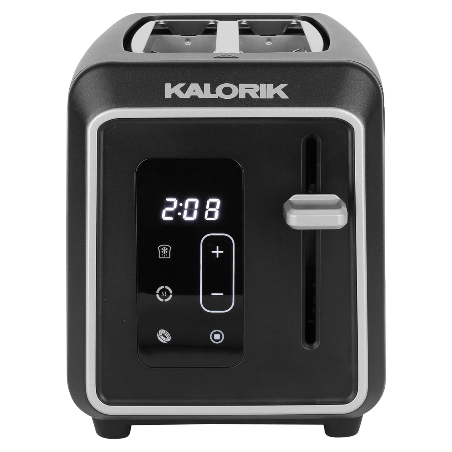 Tostadora Kalorik 2 Rebanadas LED 850W Negro con 6 Configuraciones