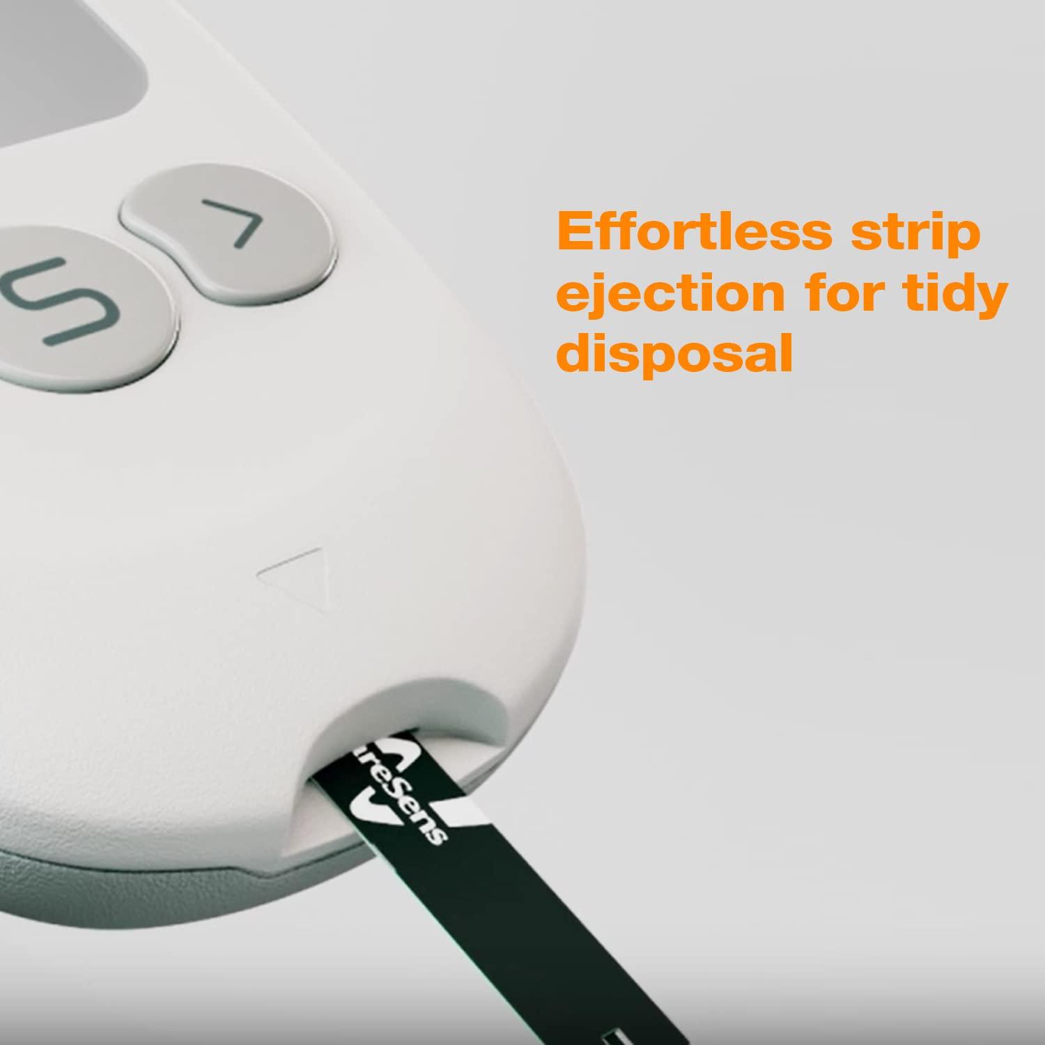 Kit de Monitoreo de Glucosa CareSens N Feliz con 100 Tiras y Lancetas