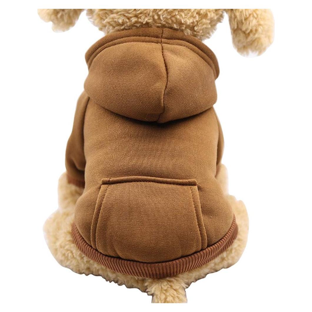 Sudadera Jecikelon Invierno Perros Pequeños Capucha Café