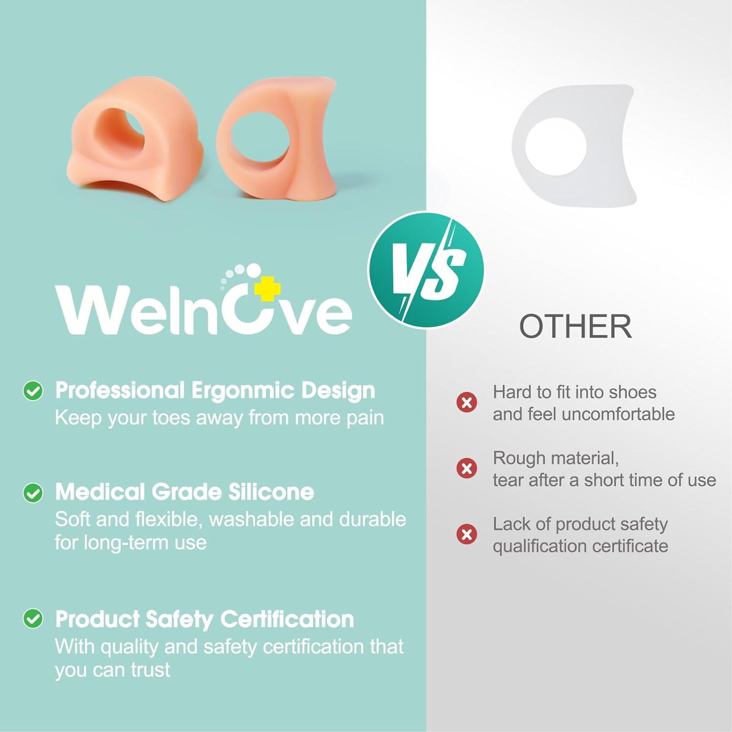 Separador de Dedos Welnove Pequeño Beige - Paquete de 12