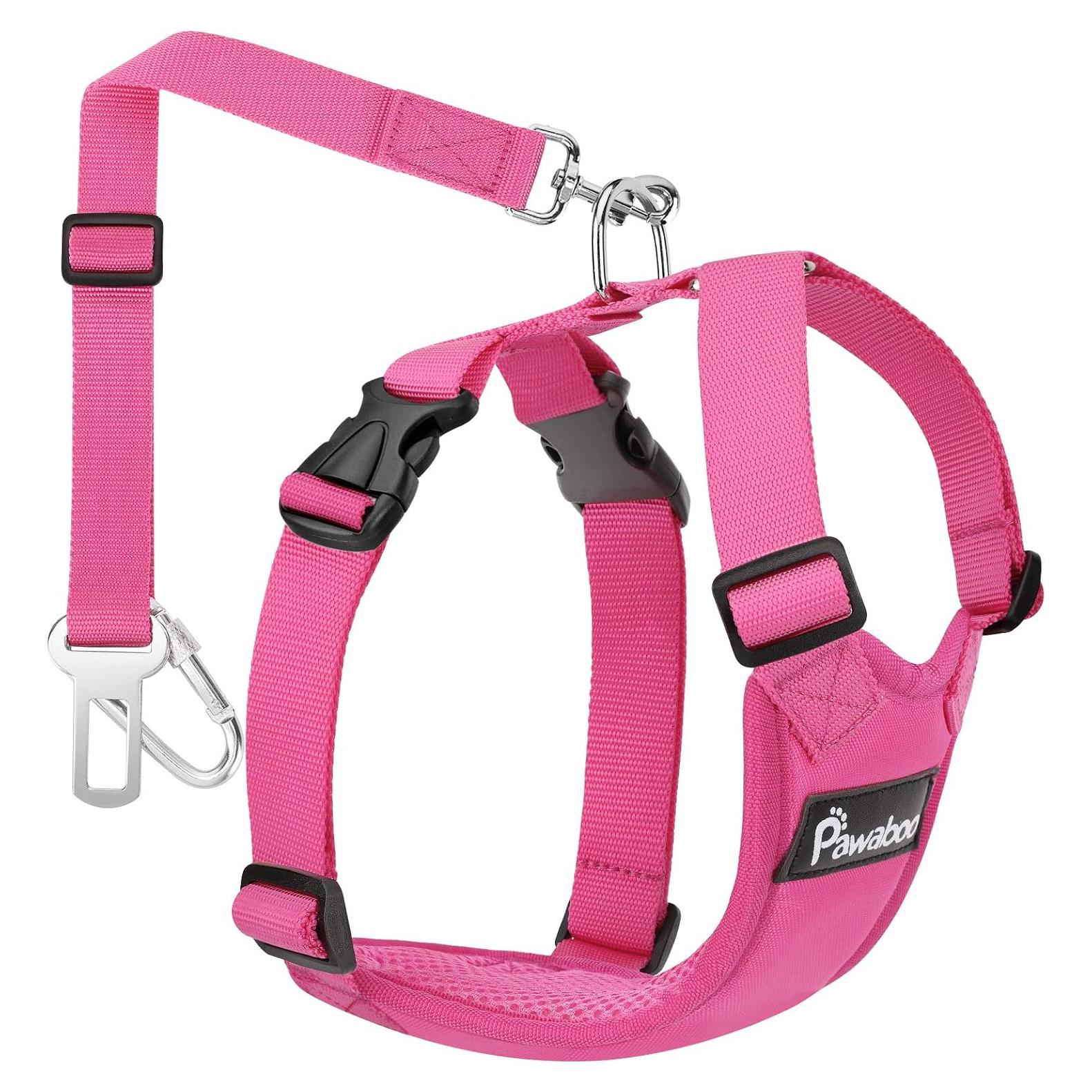 Arnés de Seguridad Pawaboo para Perros y Gatos, Grande, Rojo