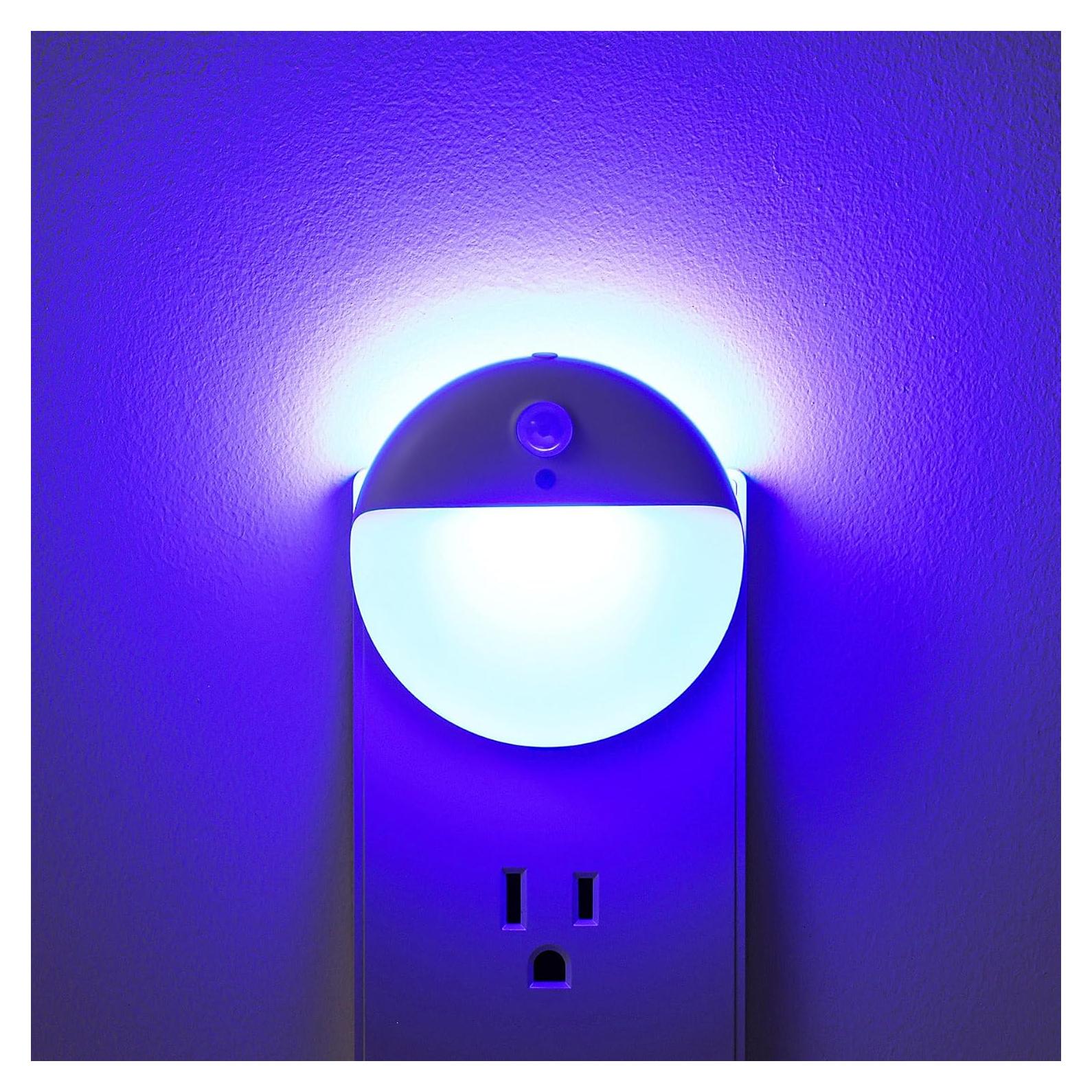 Luz Nocturna Enchufable YUNLEX LED Azul 3 Modos Sensor Movimiento