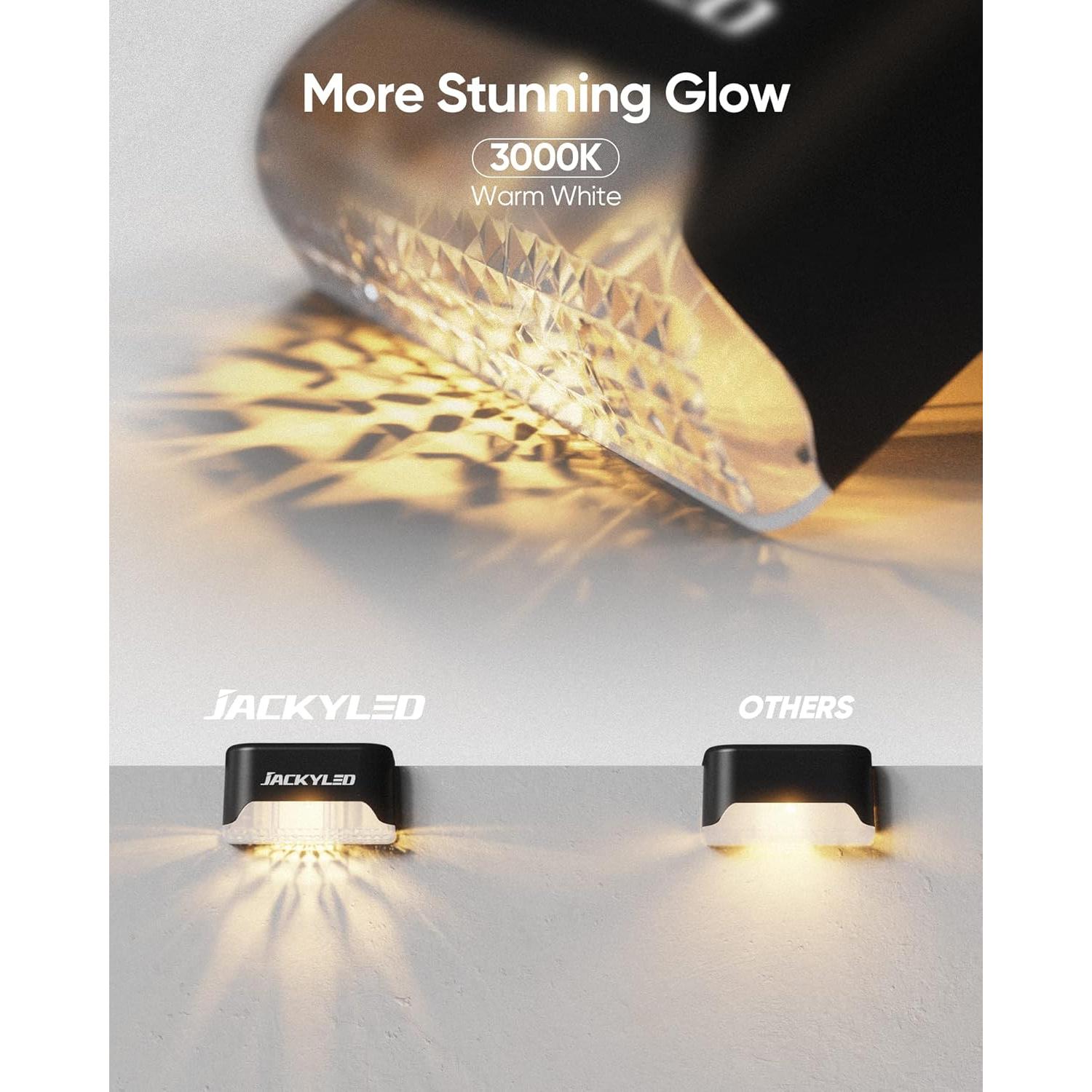 JACKYLED 16 Luces de Escalera LED Solares Impermeables