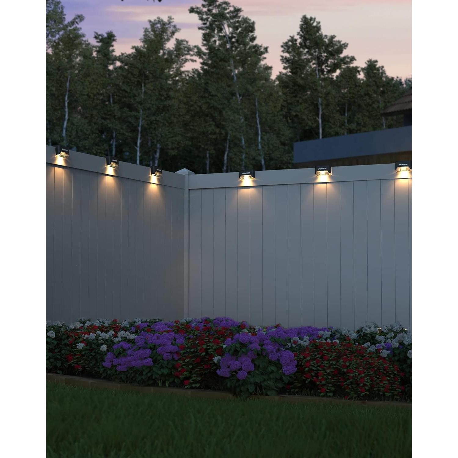 JACKYLED 16 Luces de Escalera LED Solares Impermeables