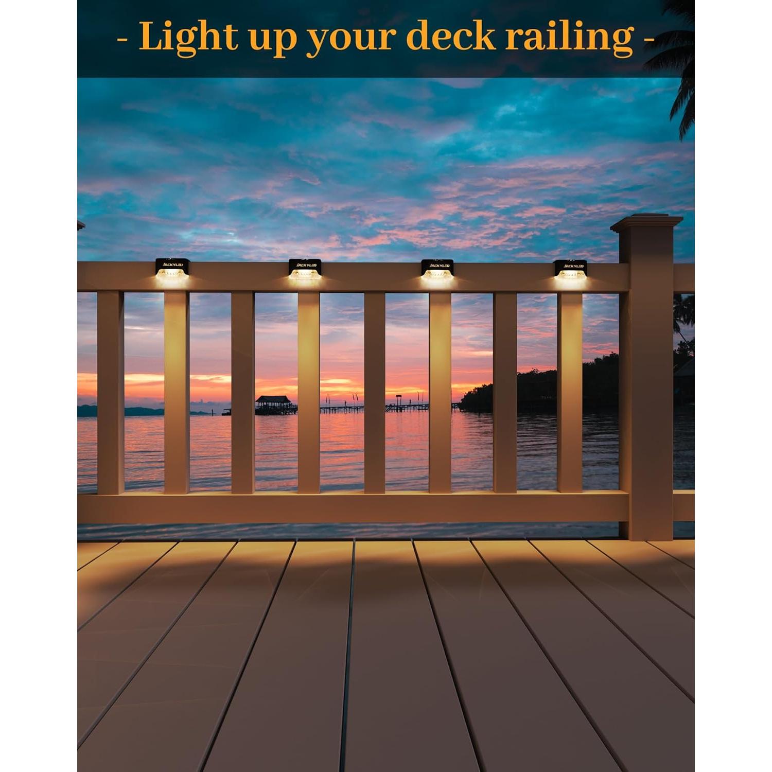 JACKYLED 16 Luces de Escalera LED Solares Impermeables