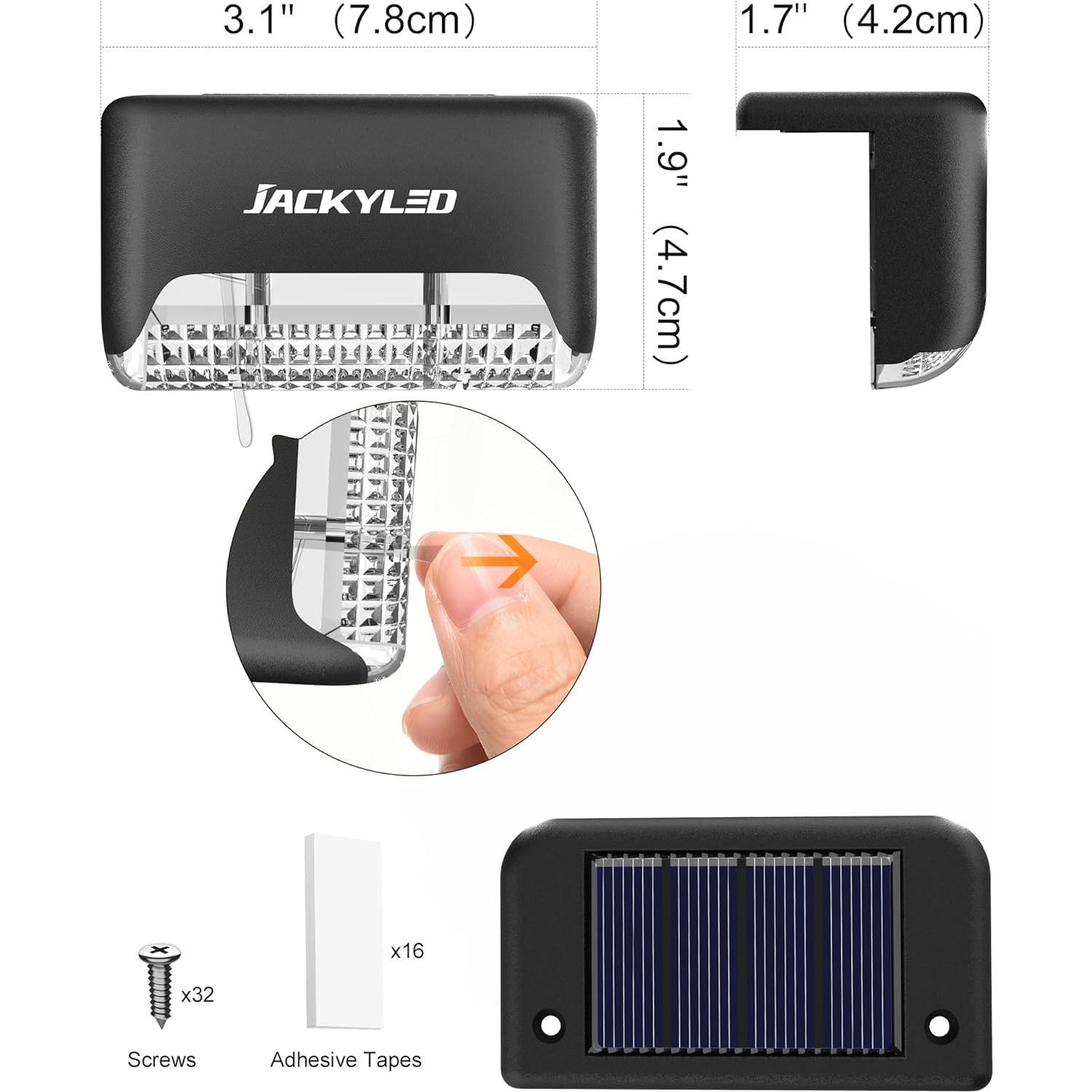 JACKYLED 16 Luces de Escalera LED Solares Impermeables
