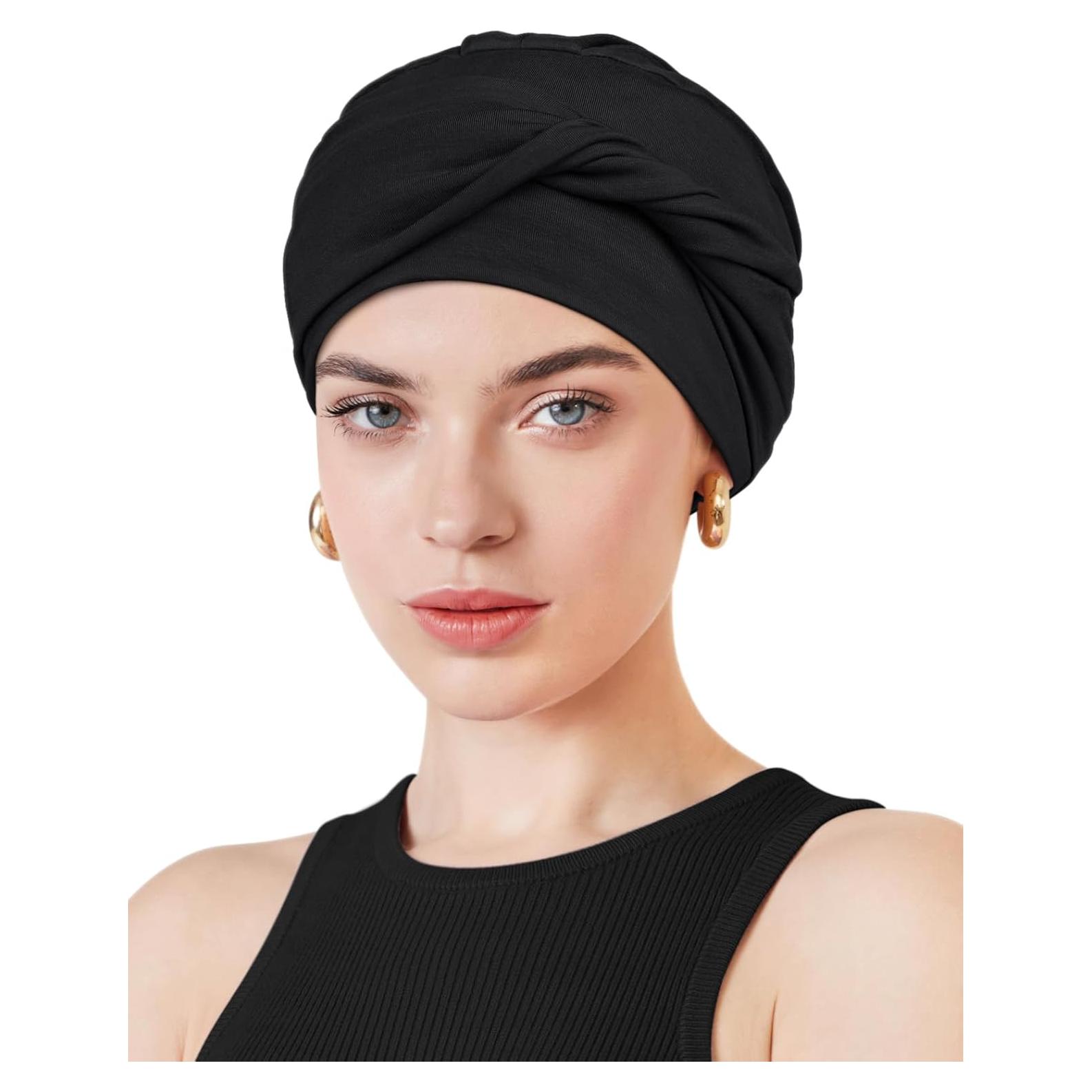 Gorro de Quimioterapia para Mujeres - Viscosa Suave Negro
