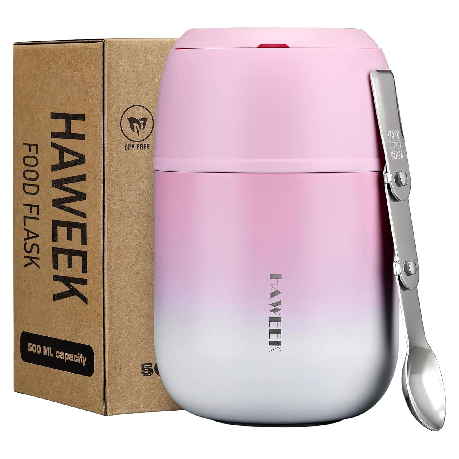 Contenedor de Comida Aislado Yuyao 502 ml con Cuchara Plegable