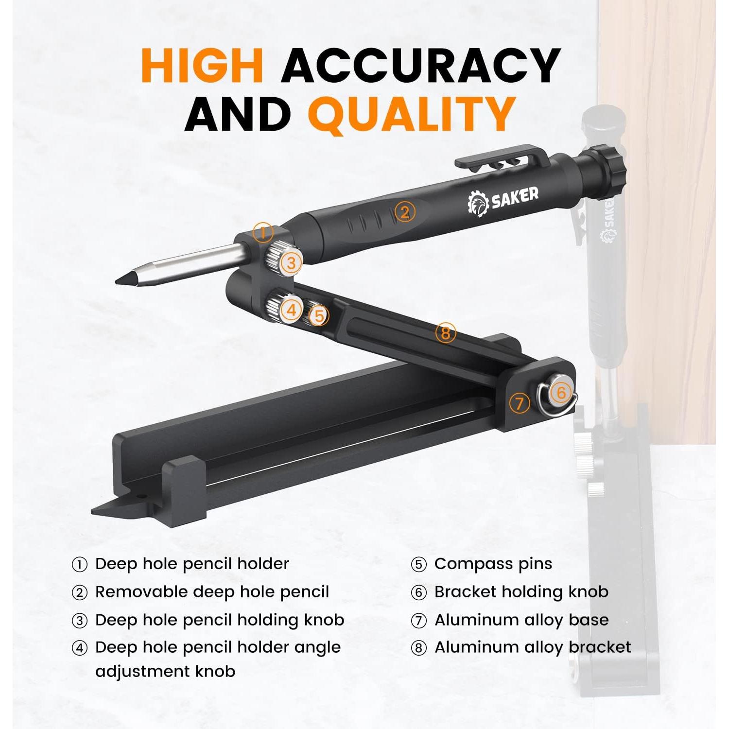 Herramienta Scribing Saker - Aluminio - 13.97 cm - Negro