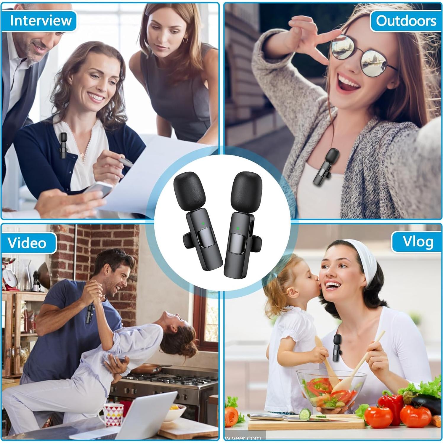 Micrófono Inalámbrico RICCHI K1 para iPhone y iPad, 2 Pack