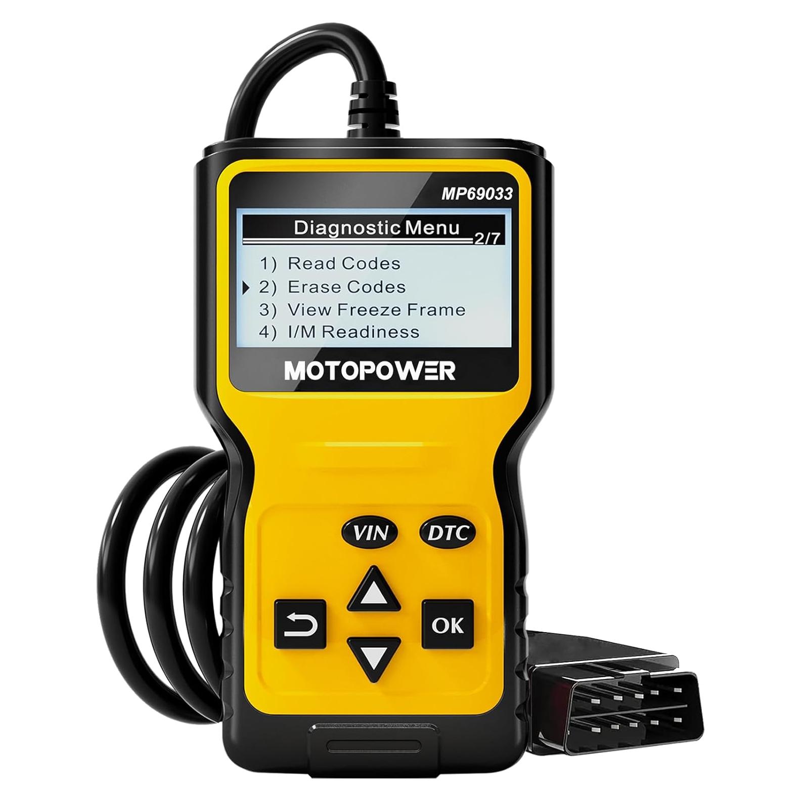 Escáner OBD2 MOTOPOWER MP69033 Diagnóstico de Coche Amarillo