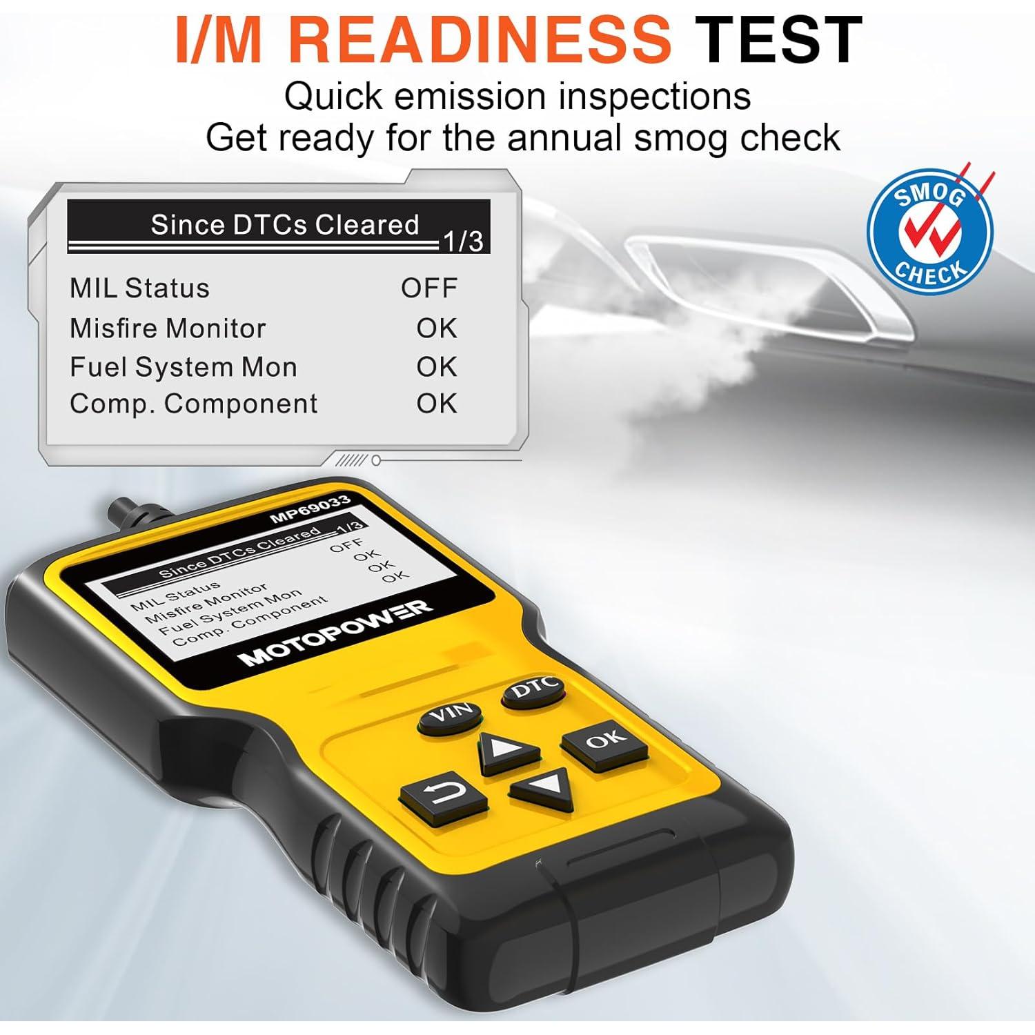 Escáner OBD2 MOTOPOWER MP69033 Diagnóstico de Coche Amarillo