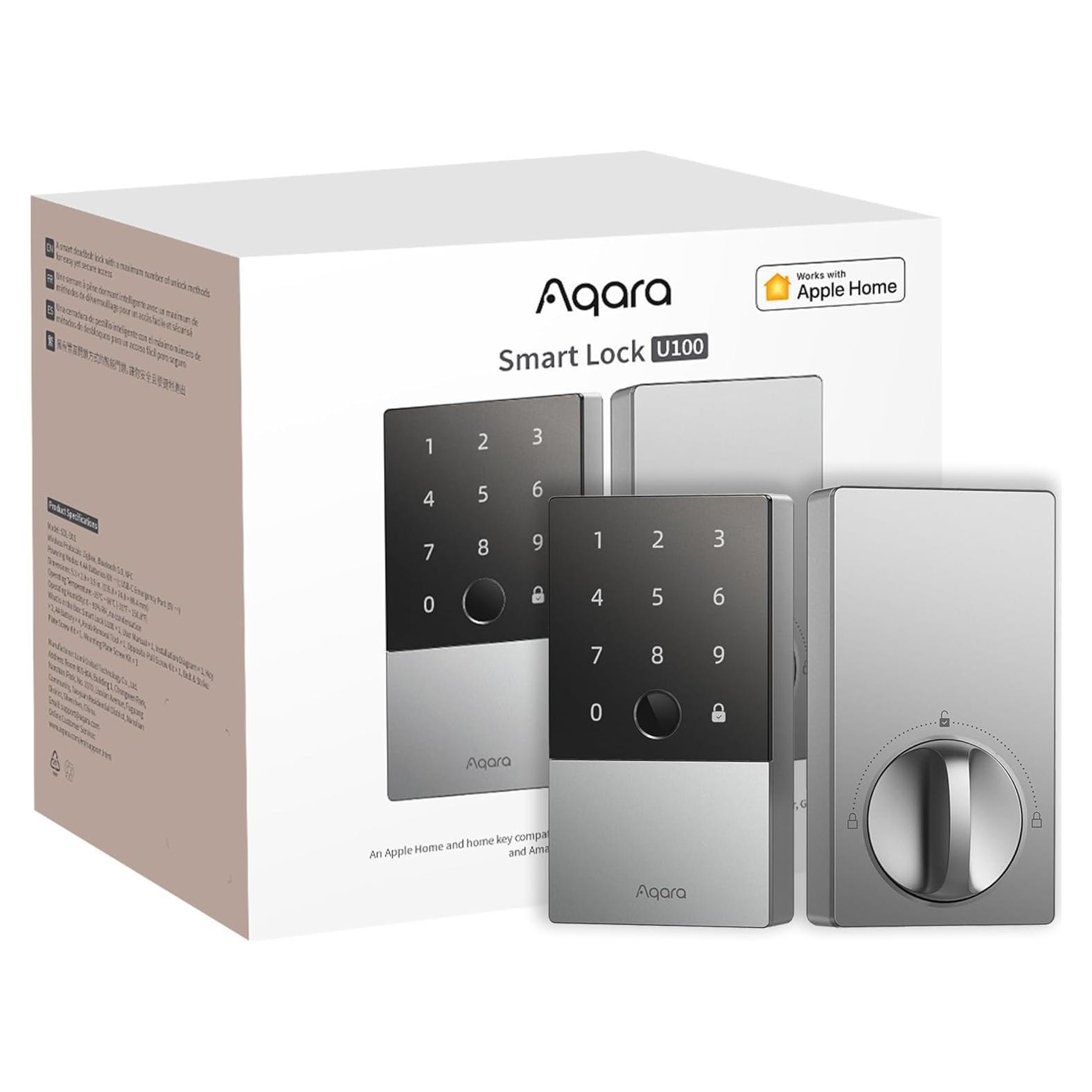 Cerradura Inteligente Aqara U100, Biométrica, Plata